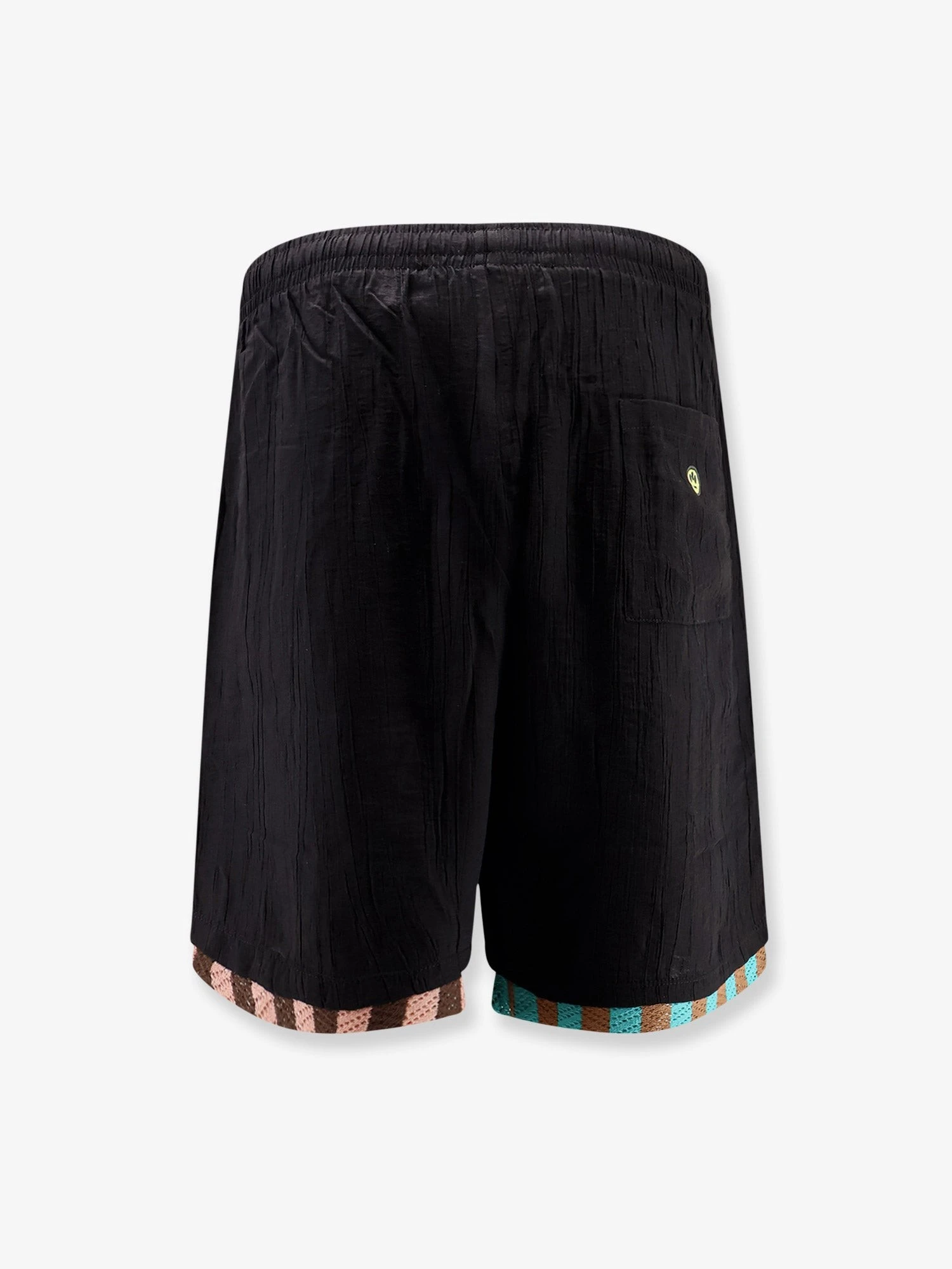 Viscose blend Bermuda shorts with logo print.webp