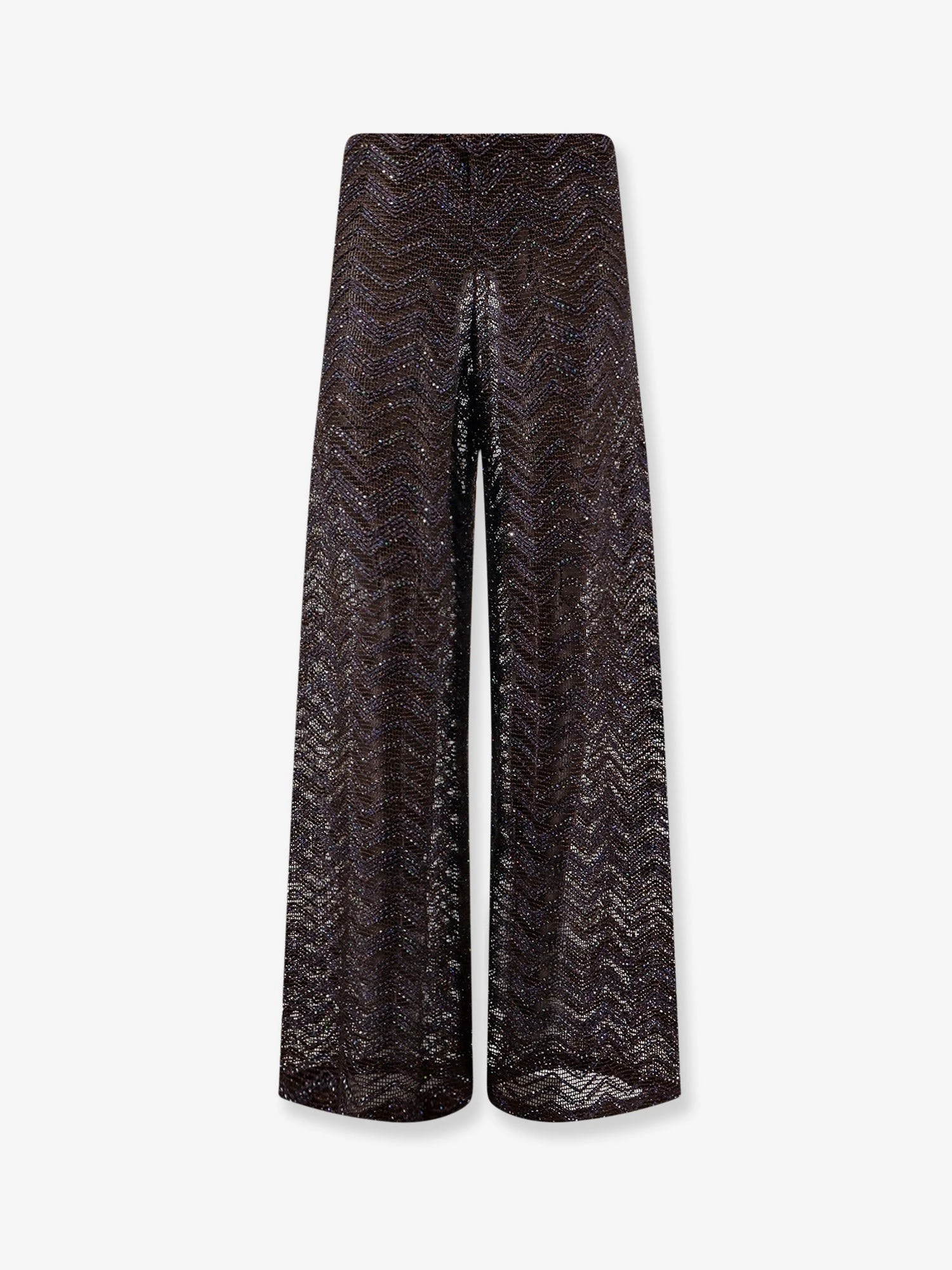 Viscose blend trousers with chevron pattern.webp