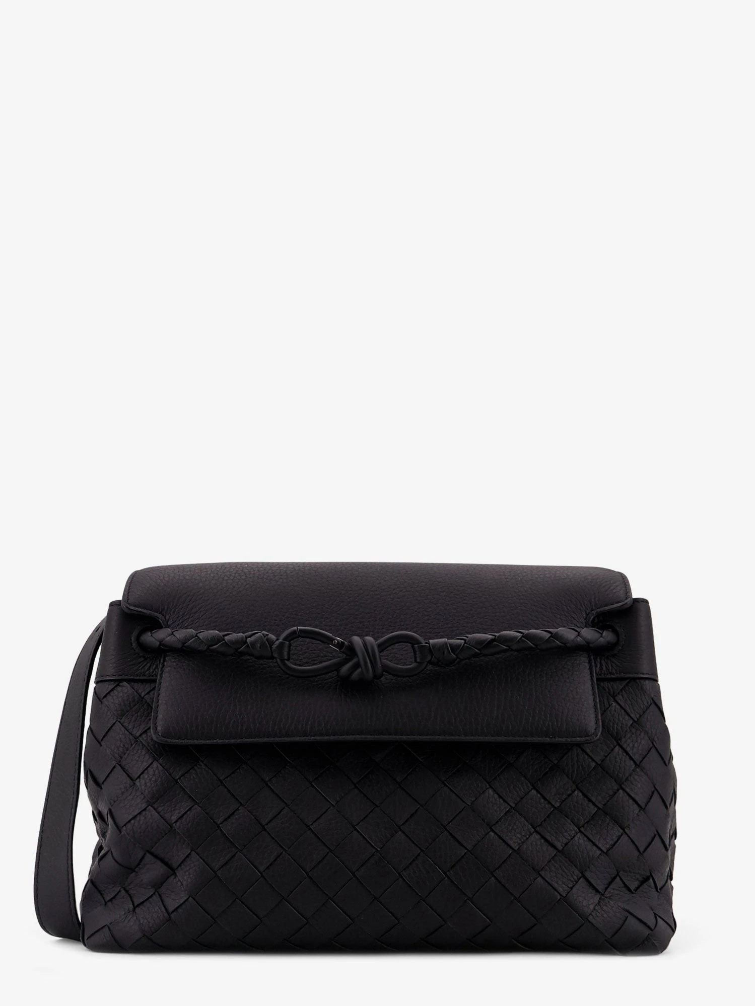 Andiamo leather shoulder bag with Intrecciato pattern.webp