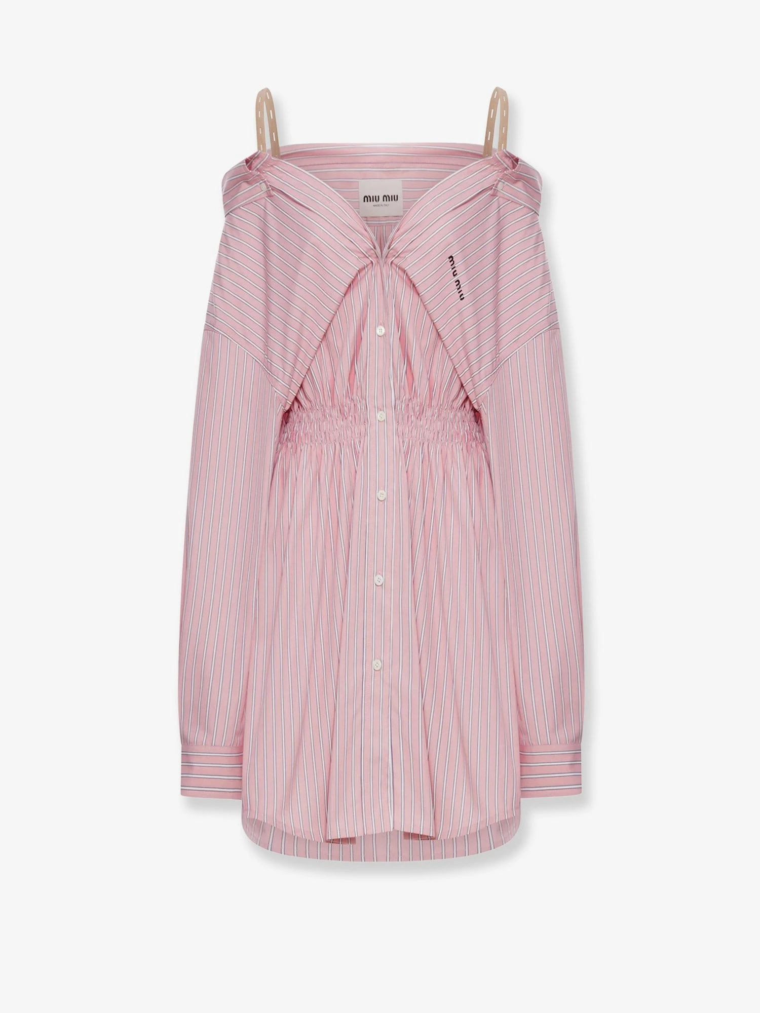 Striped cotton shirt dress.webp