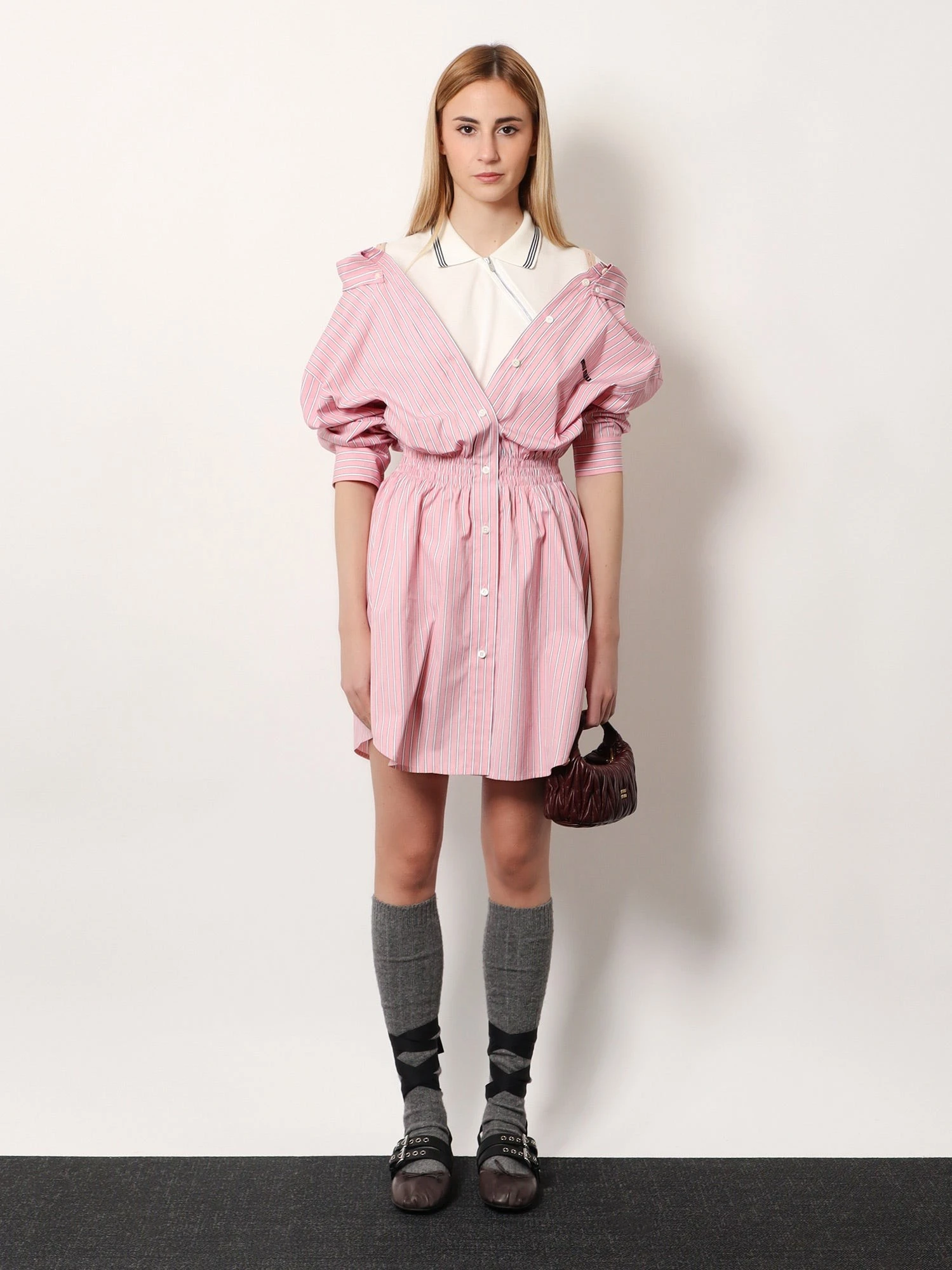 Striped cotton shirt dress.webp