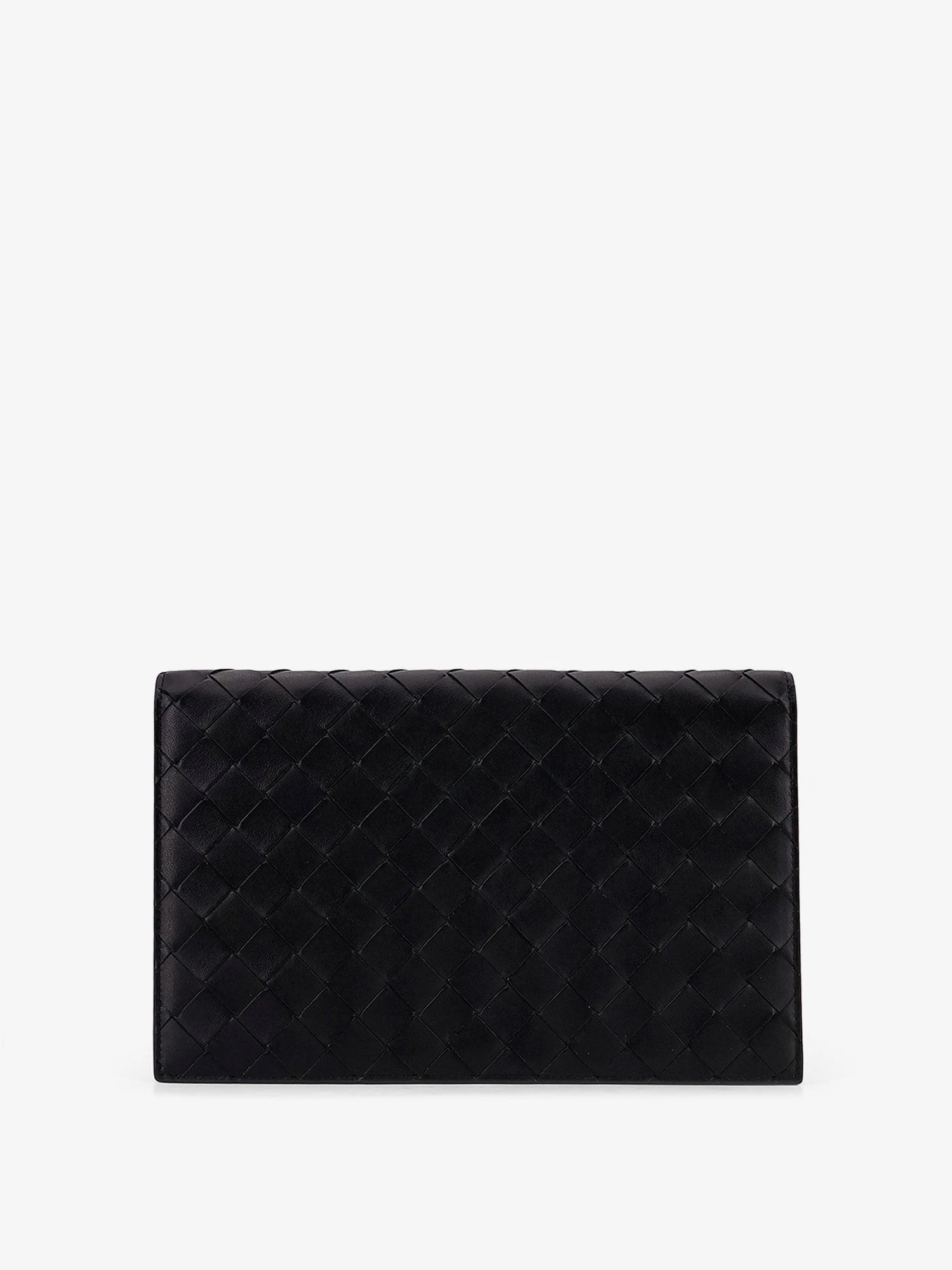 Leather clutch bag with Intrecciato motif.webp