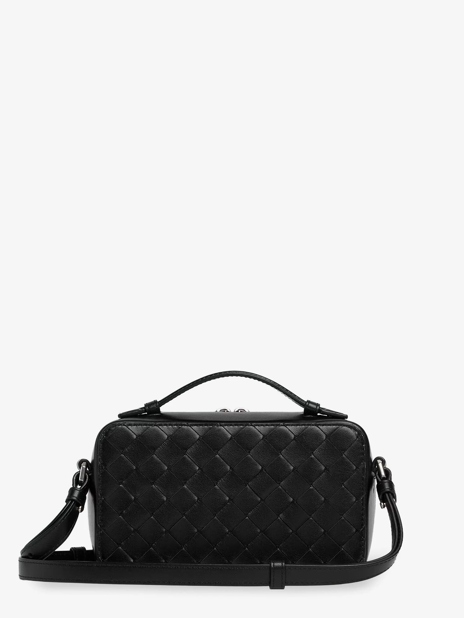 Leather clutch bag with Intrecciato motif.webp