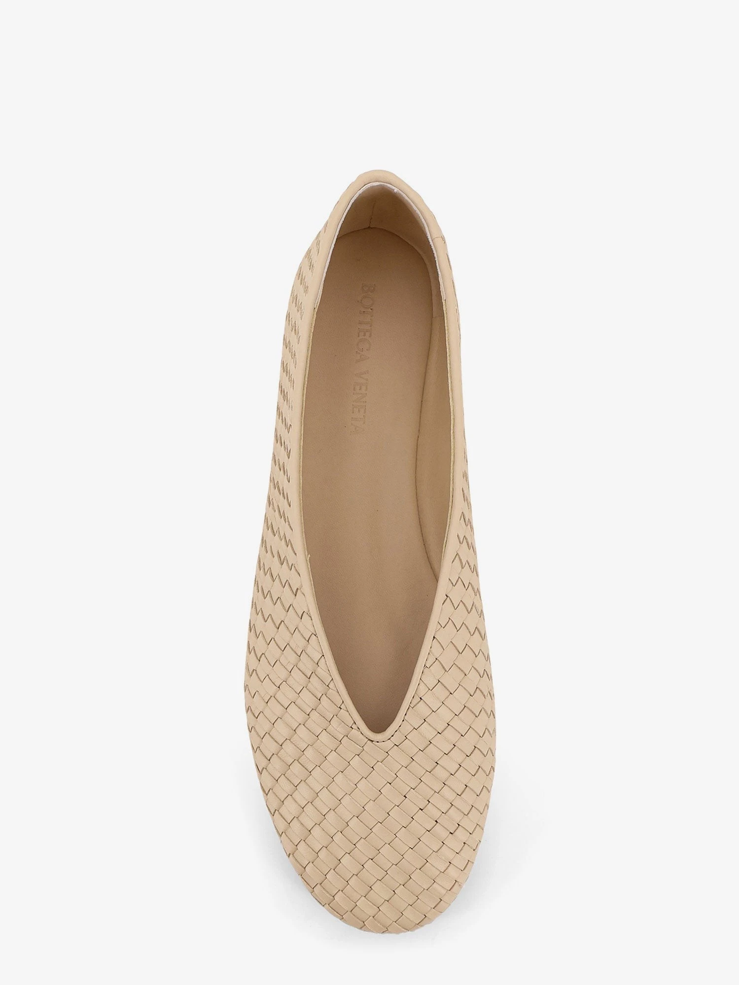 Rosa Flat leather ballerinas with Intrecciato motif