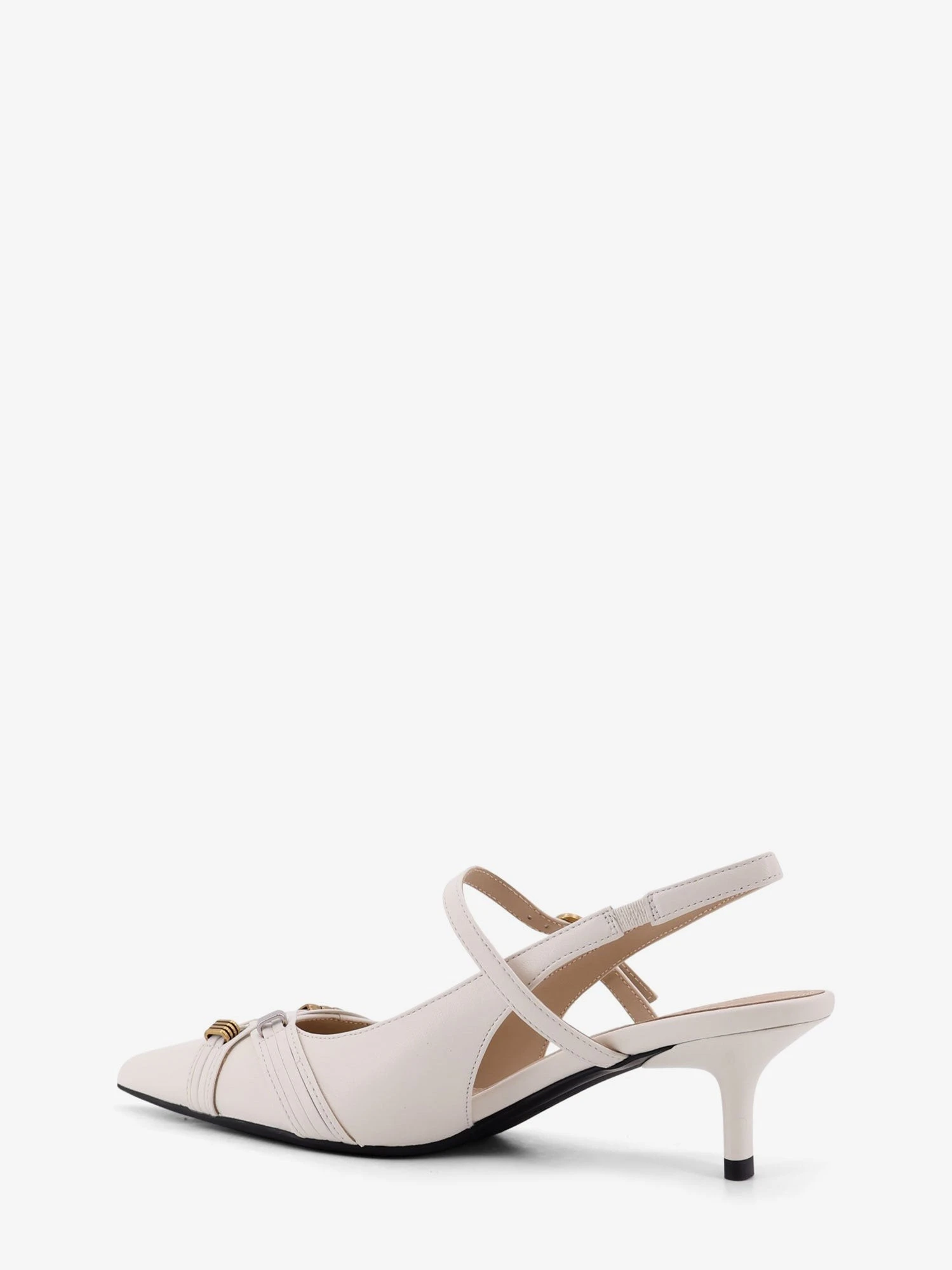 Gloria 18 leather pump with metal lettering detail.webp