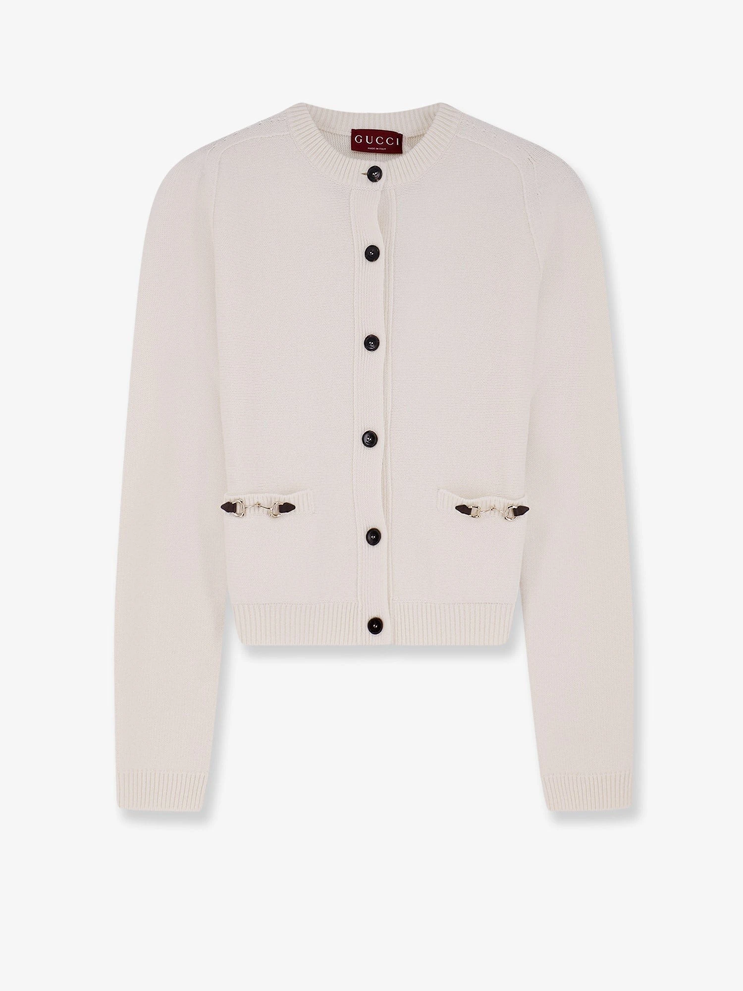 Wool and cashmere cardigan with metal Horsebit.webp