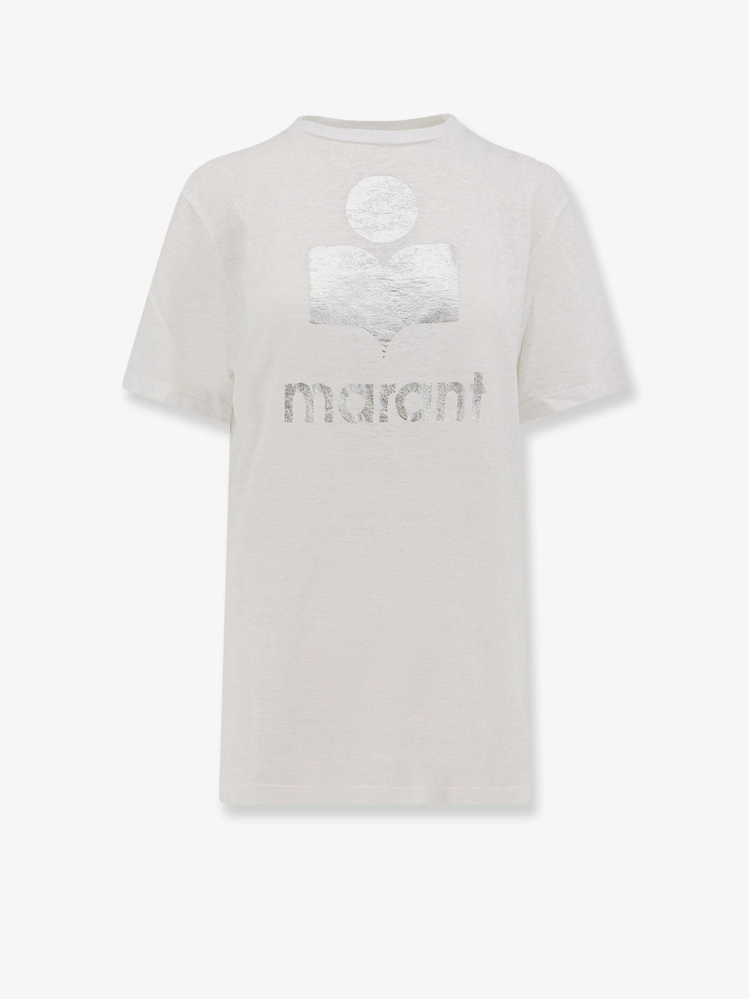 Linen t-shirt with laminated logo on the front.webp
