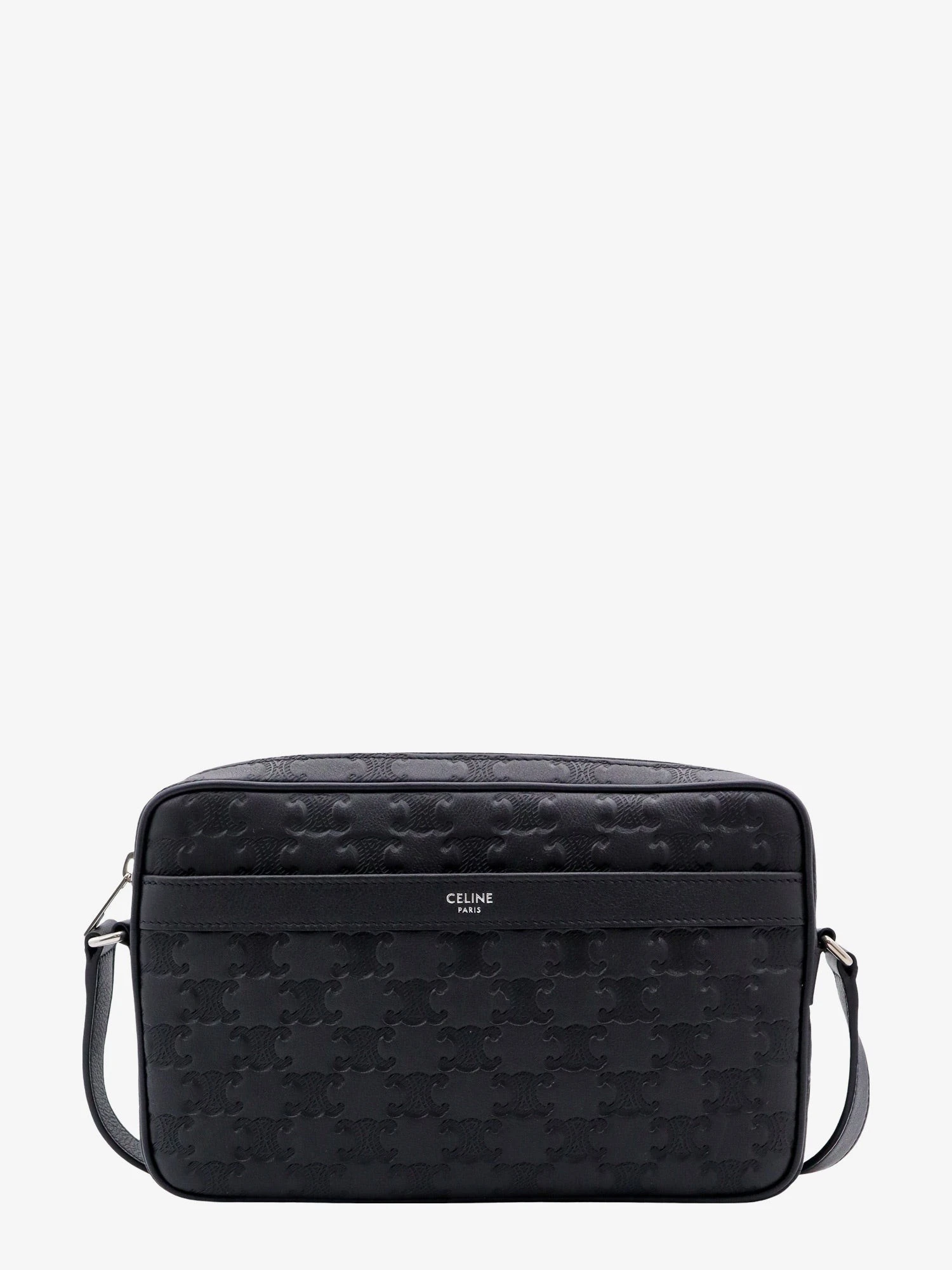 Triomphe logo leather Messenger crossbody bag.webp