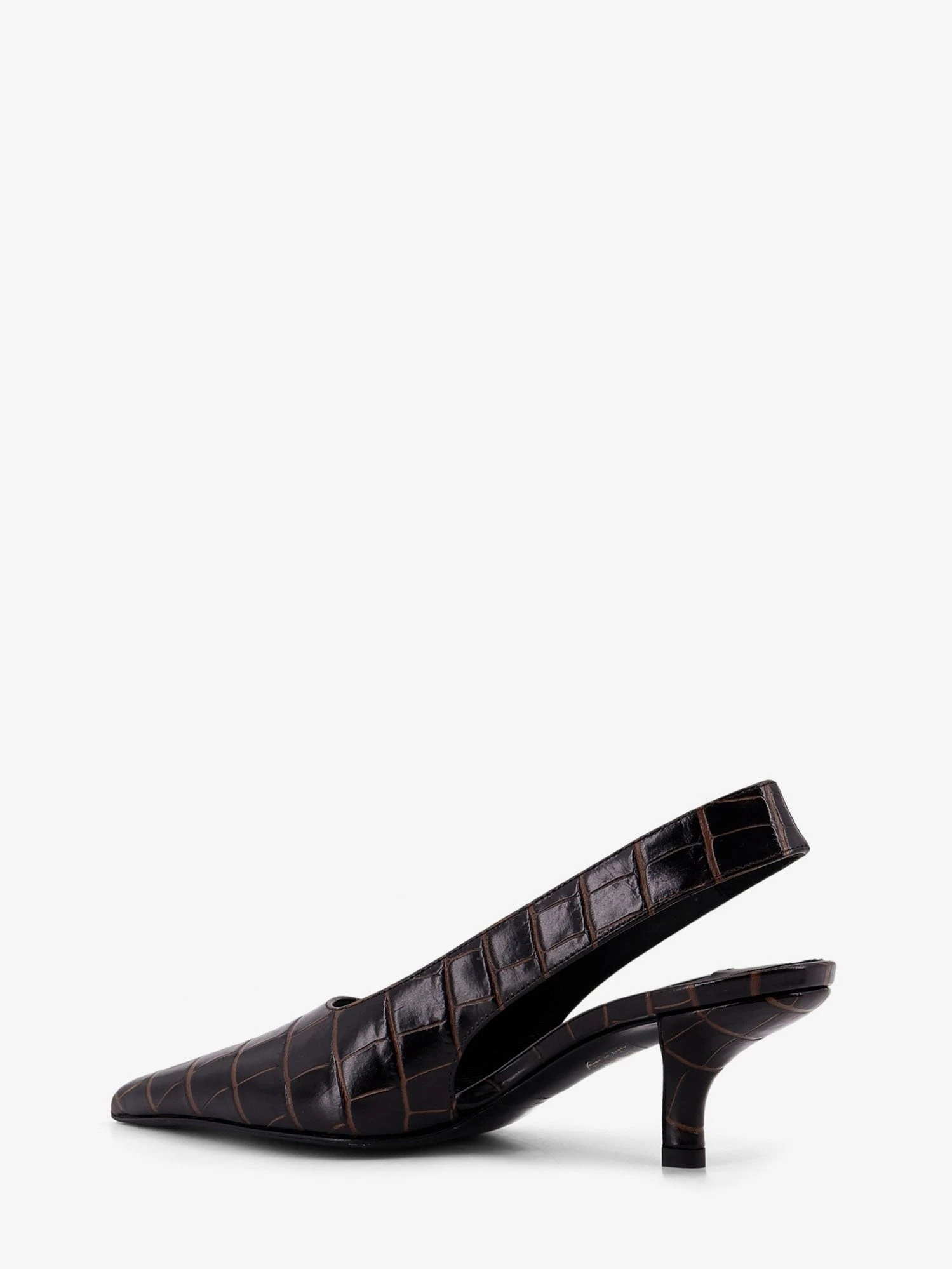 Leather slingback pumps with embossed Croco print.webp