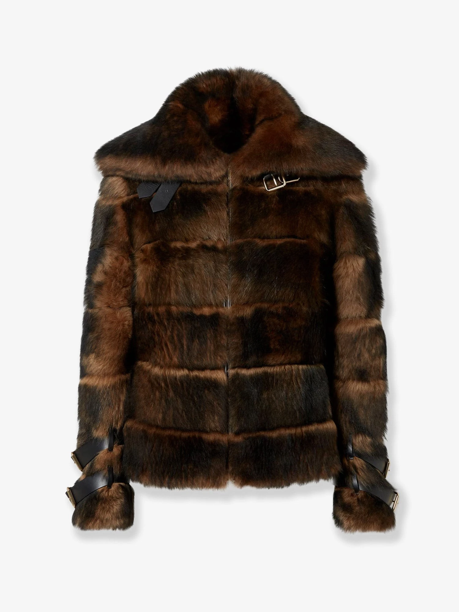 Brown backed sheepskin and nappa jacket.webp