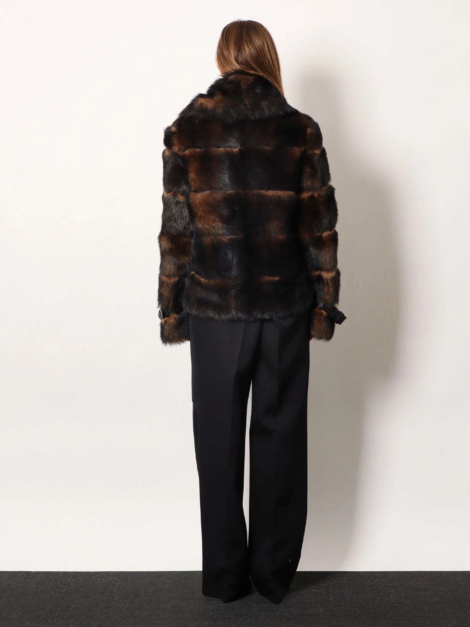 Brown backed sheepskin and nappa jacket.webp