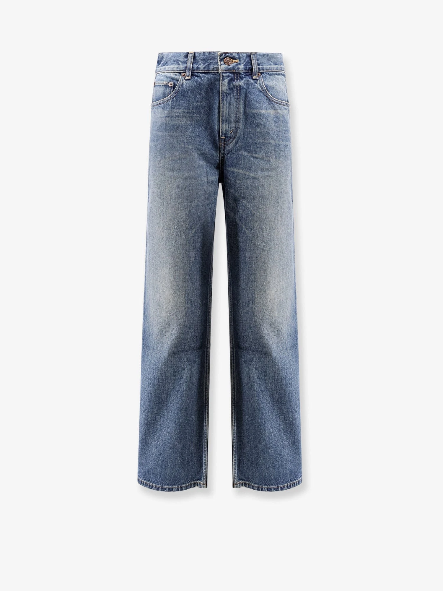 Stone-washed cotton jeans.webp