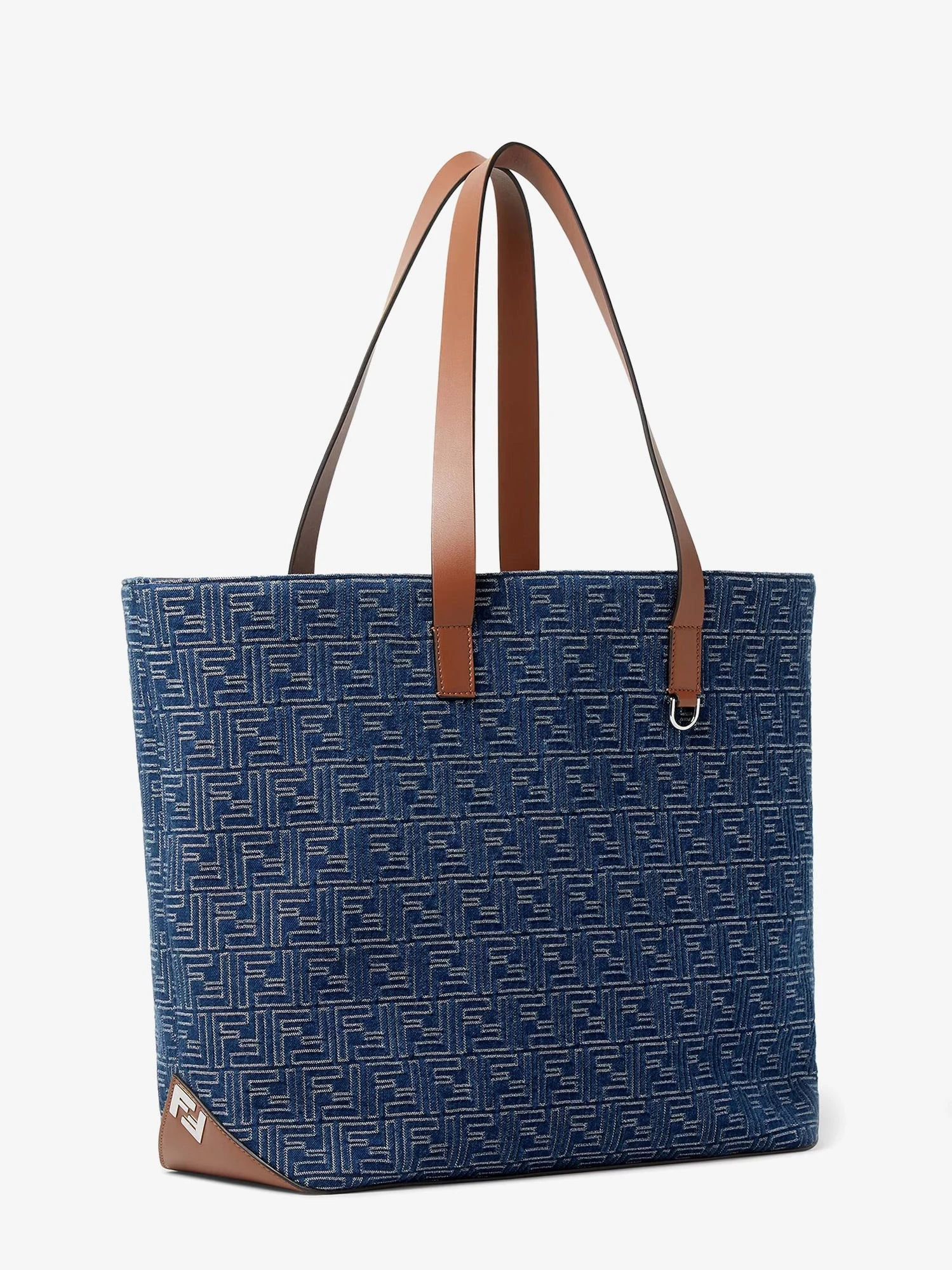 FF Jacquard tote bag with denim effect.webp