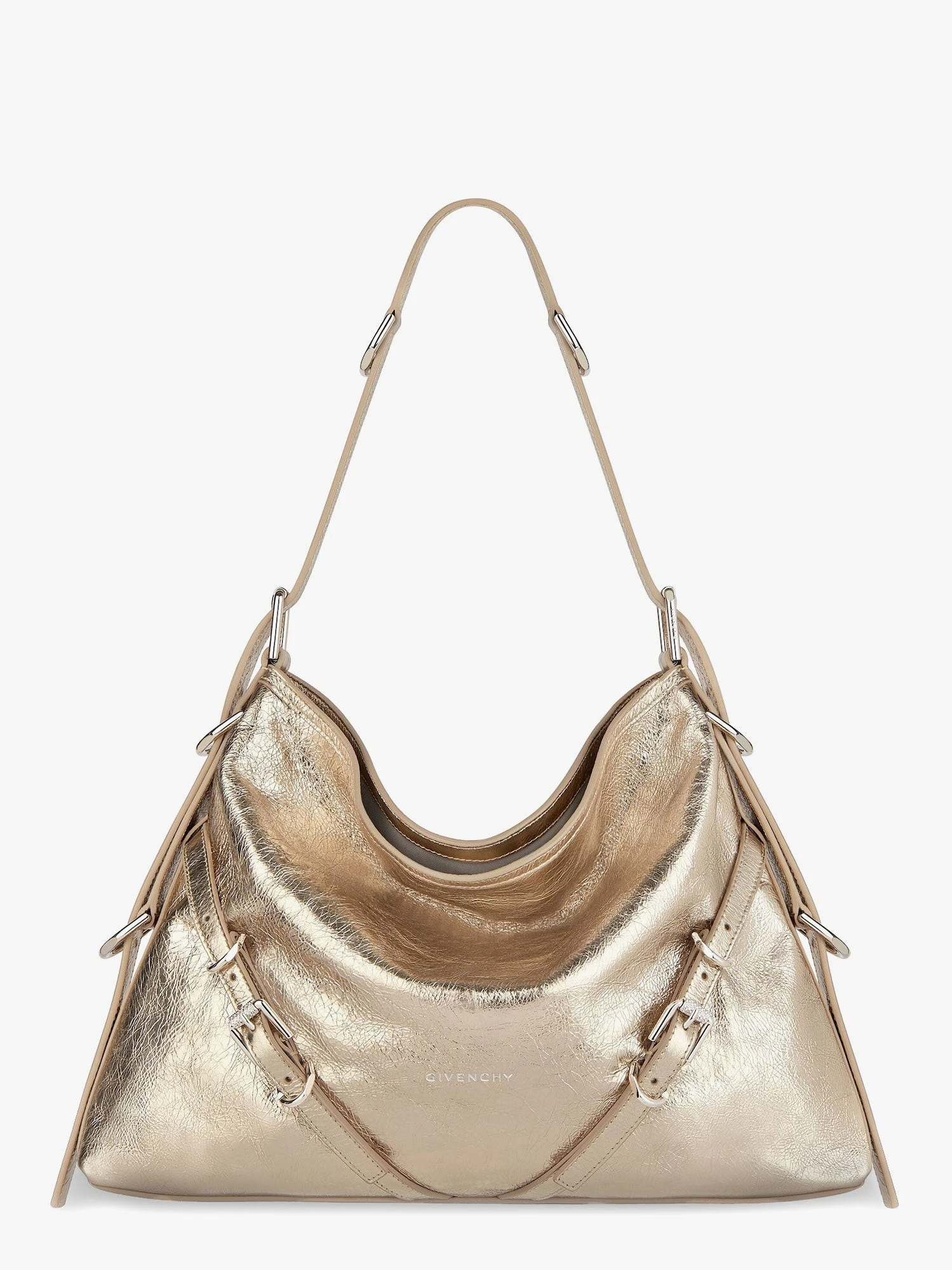 Voyou metallized leather shoulder bag.webp