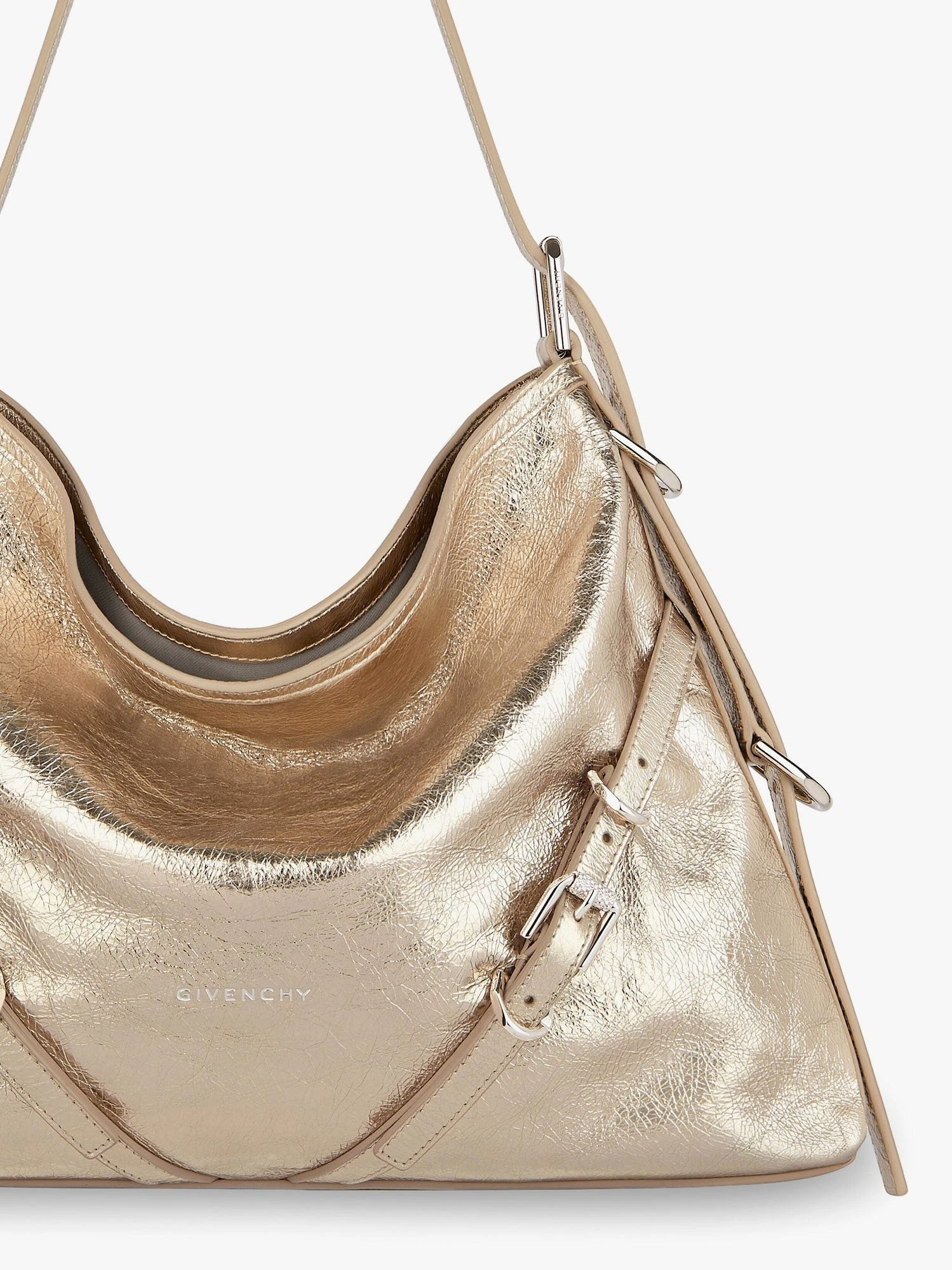 Voyou metallized leather shoulder bag.webp