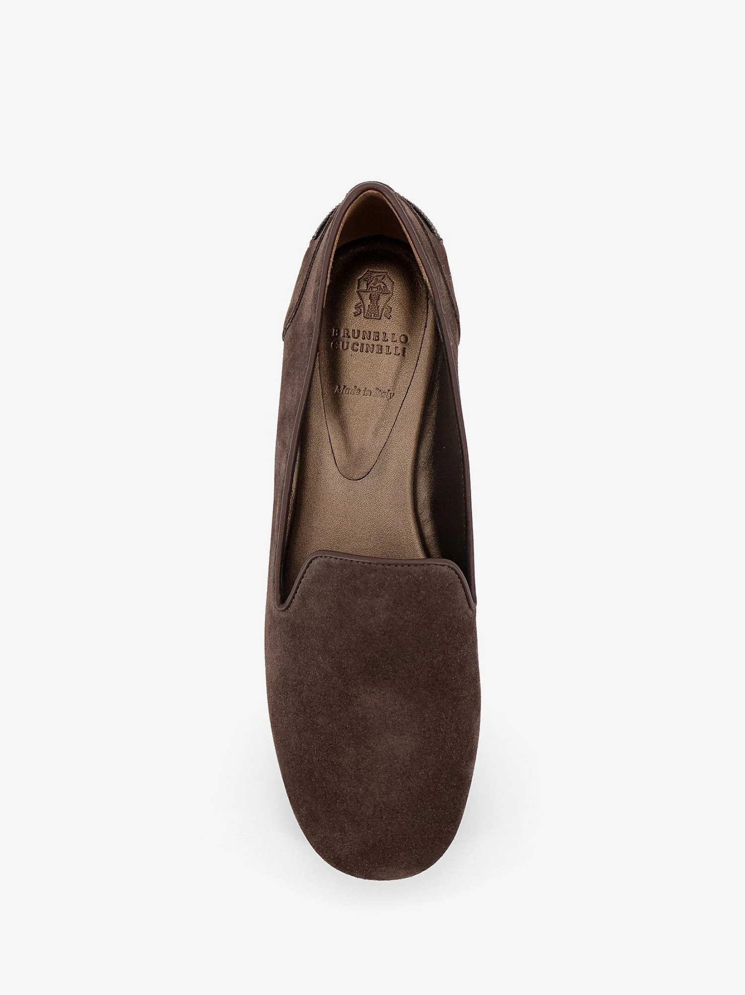 Suede loafers with Monili detail.webp