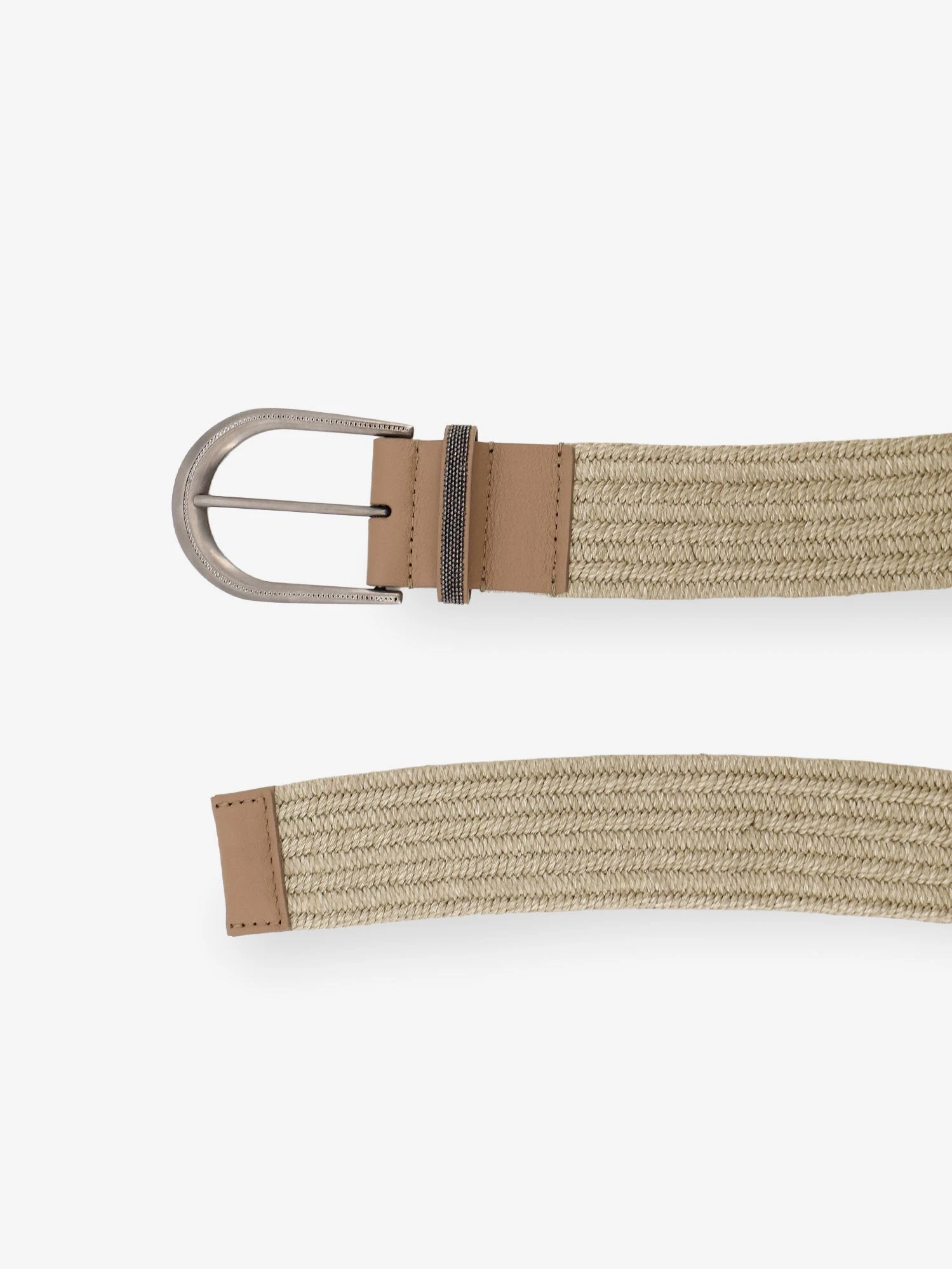 Linen belt with Shiny Loop detail.webp