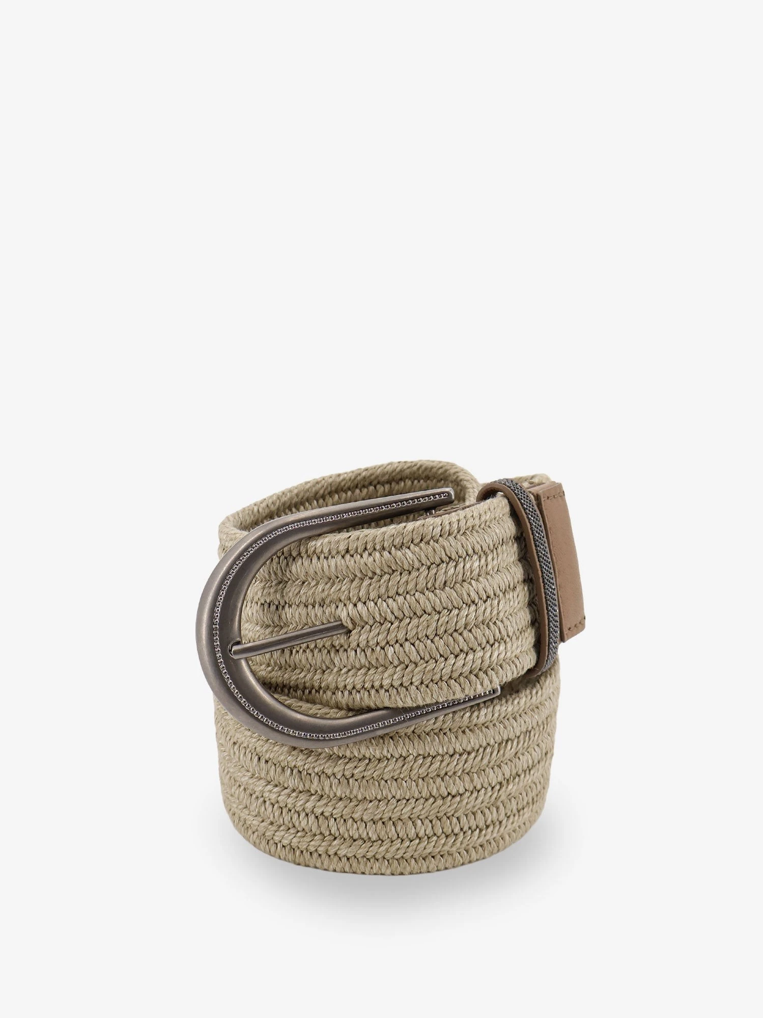 Linen belt with Shiny Loop detail.webp