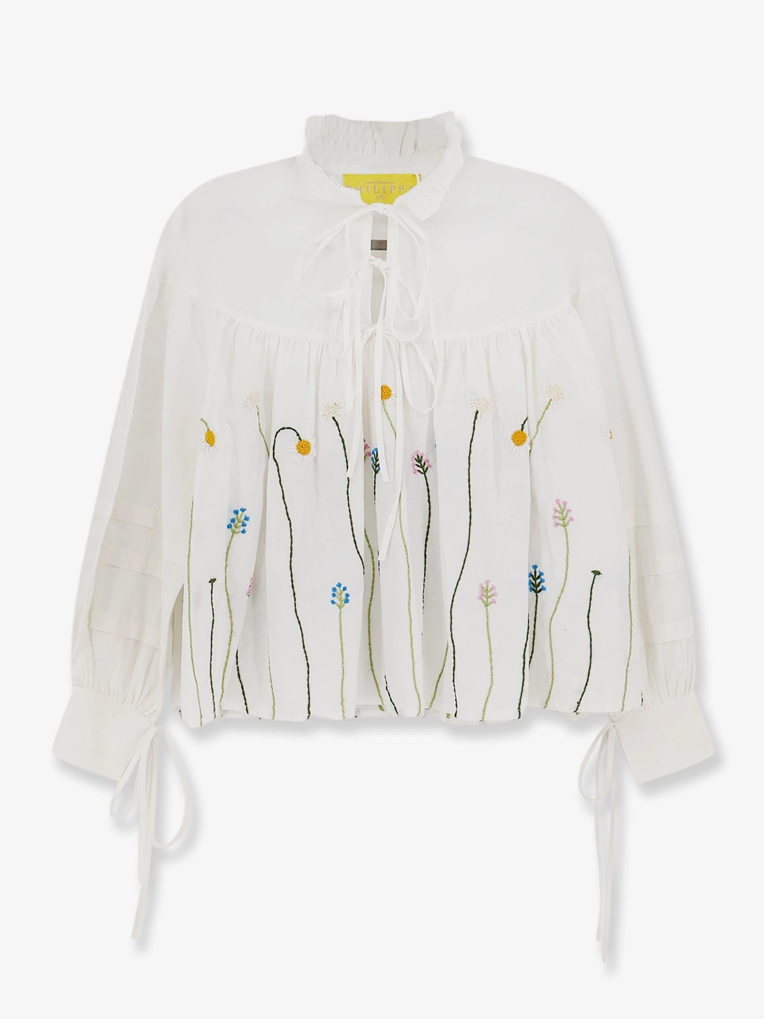 Valentina cotton shirt with multicolor embroidery.webp