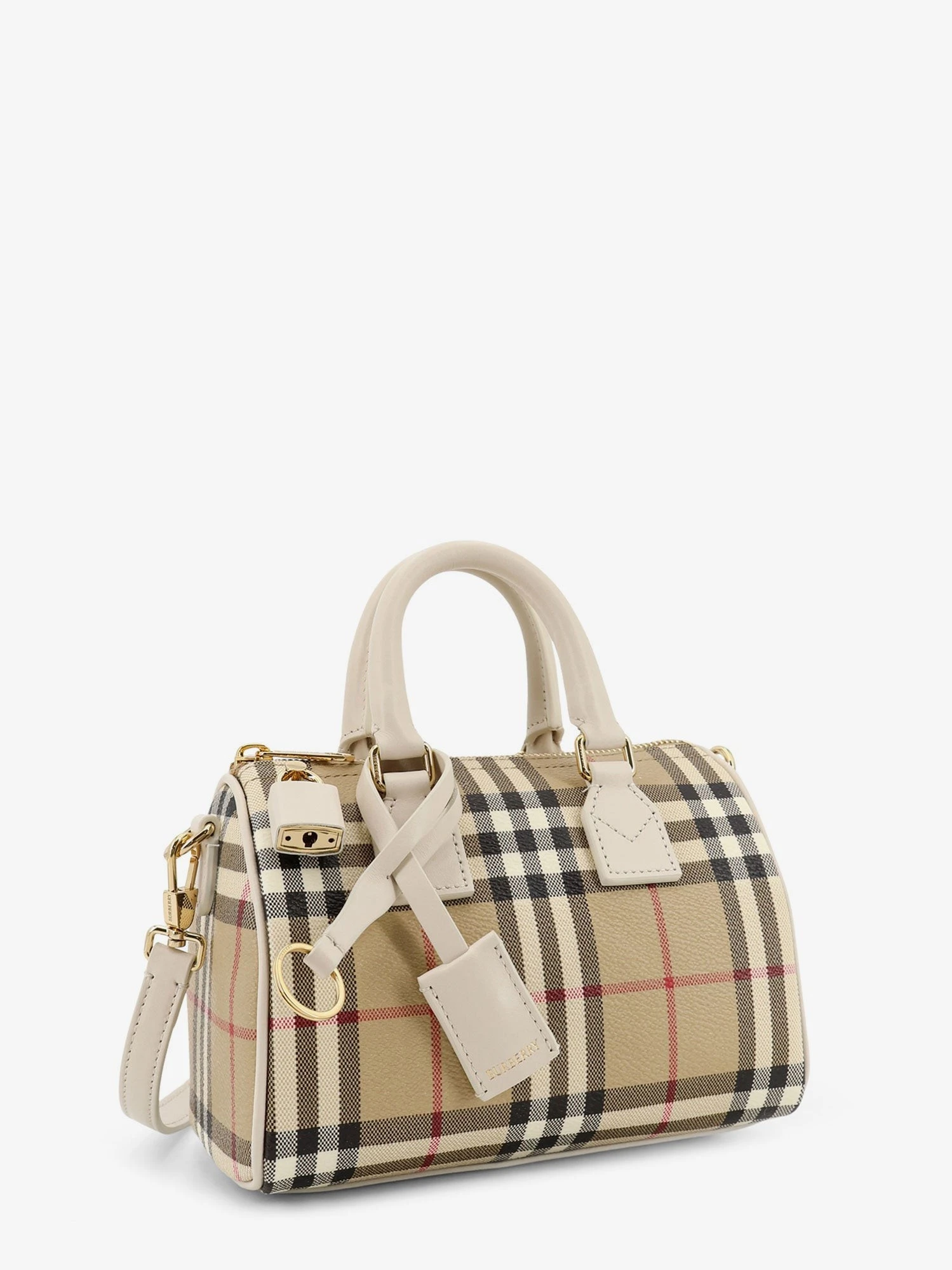 Bowling coated canvas crossbody bag with check motif.webp