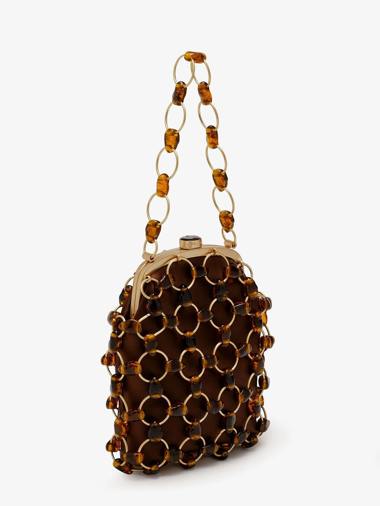 Brielle Wristlet leather handbag with all-over pearl detail.webp