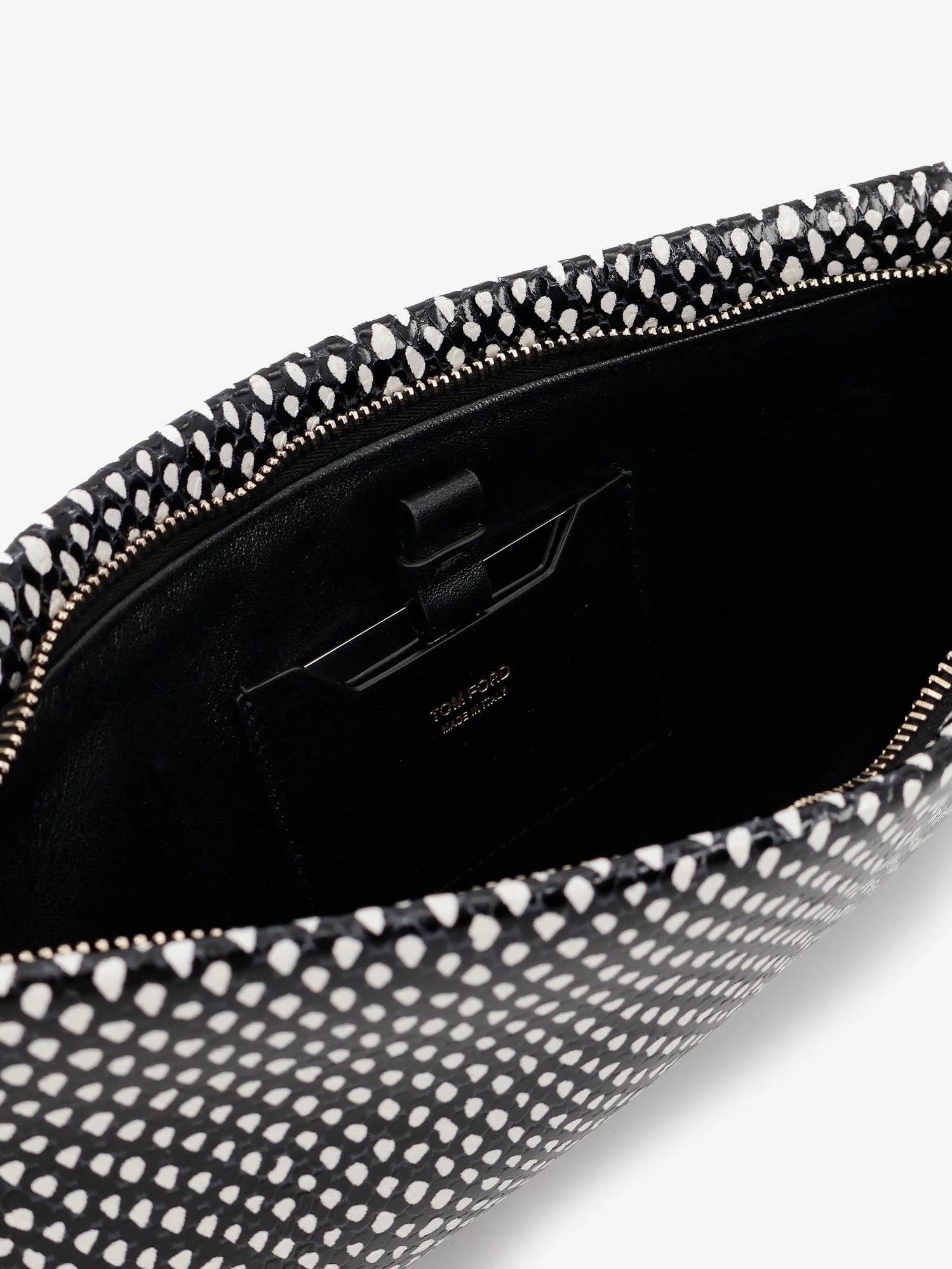 Aura leather clutch bag with snake motif