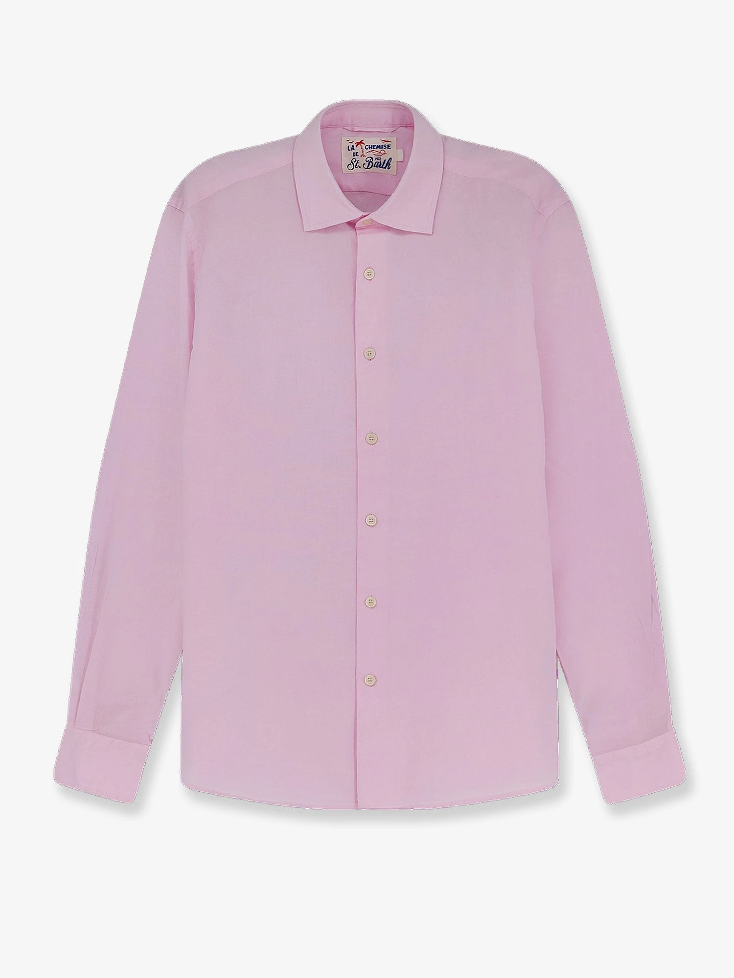 Cotton shirt with front embroidered logo.webp