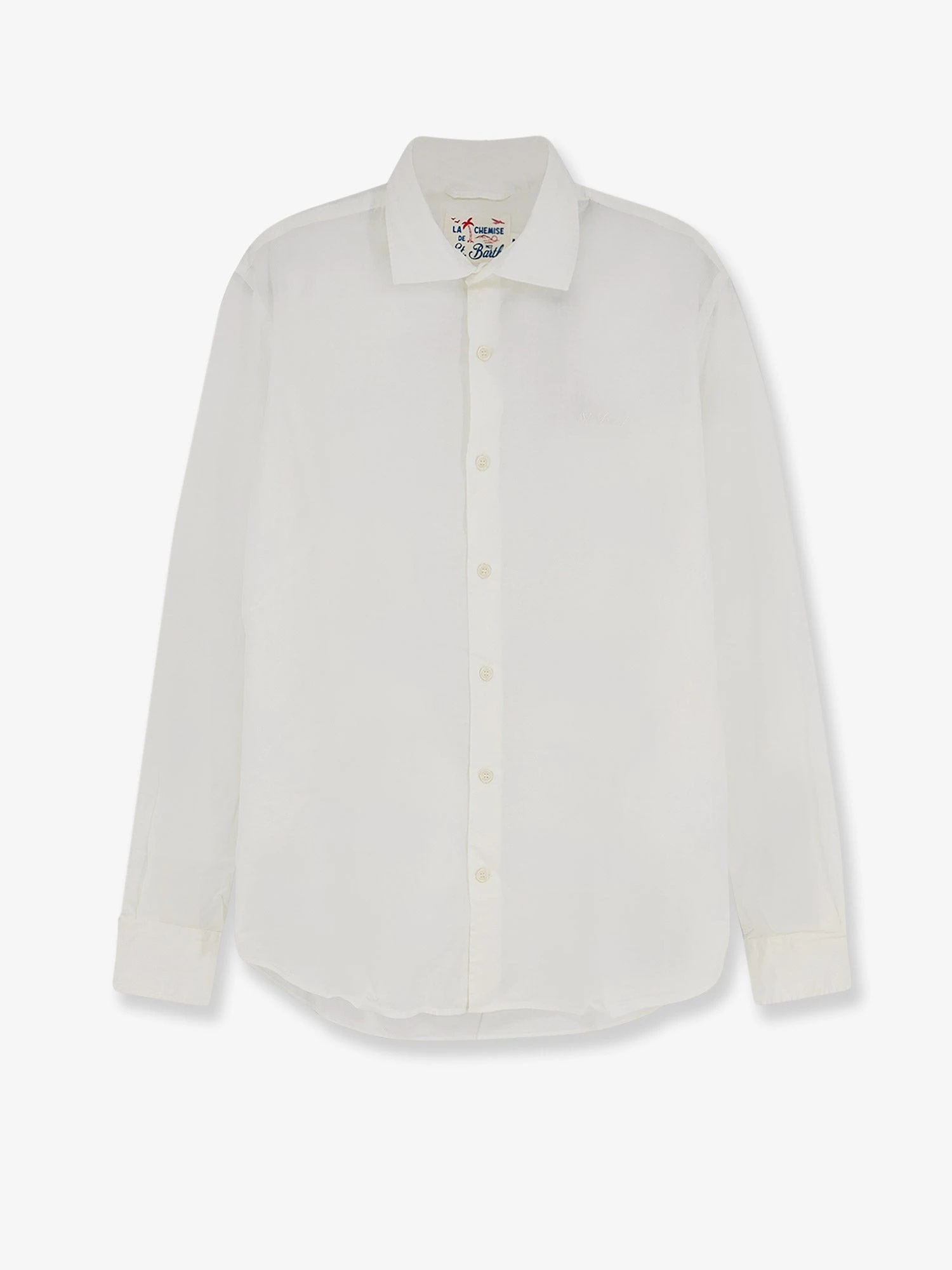 Cotton shirt with front embroidered logo.webp