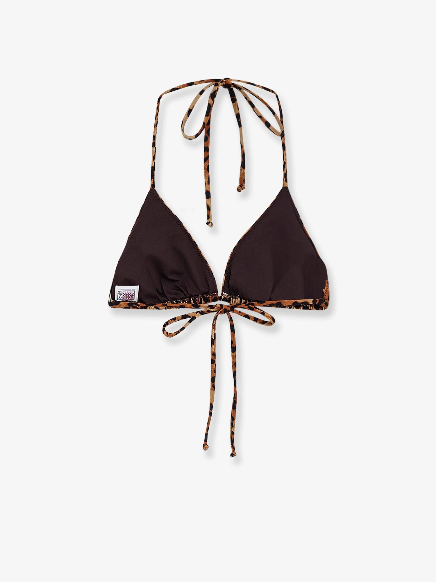 Leah nylon bikini top with animal print.webp