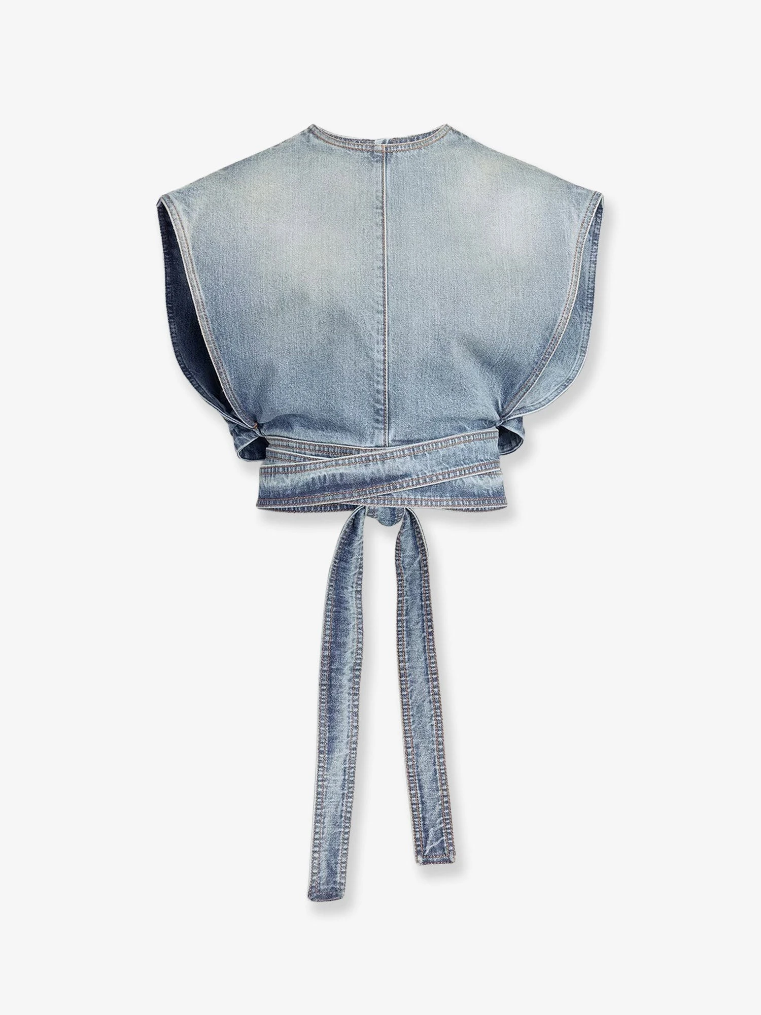 Belted denim top.webp