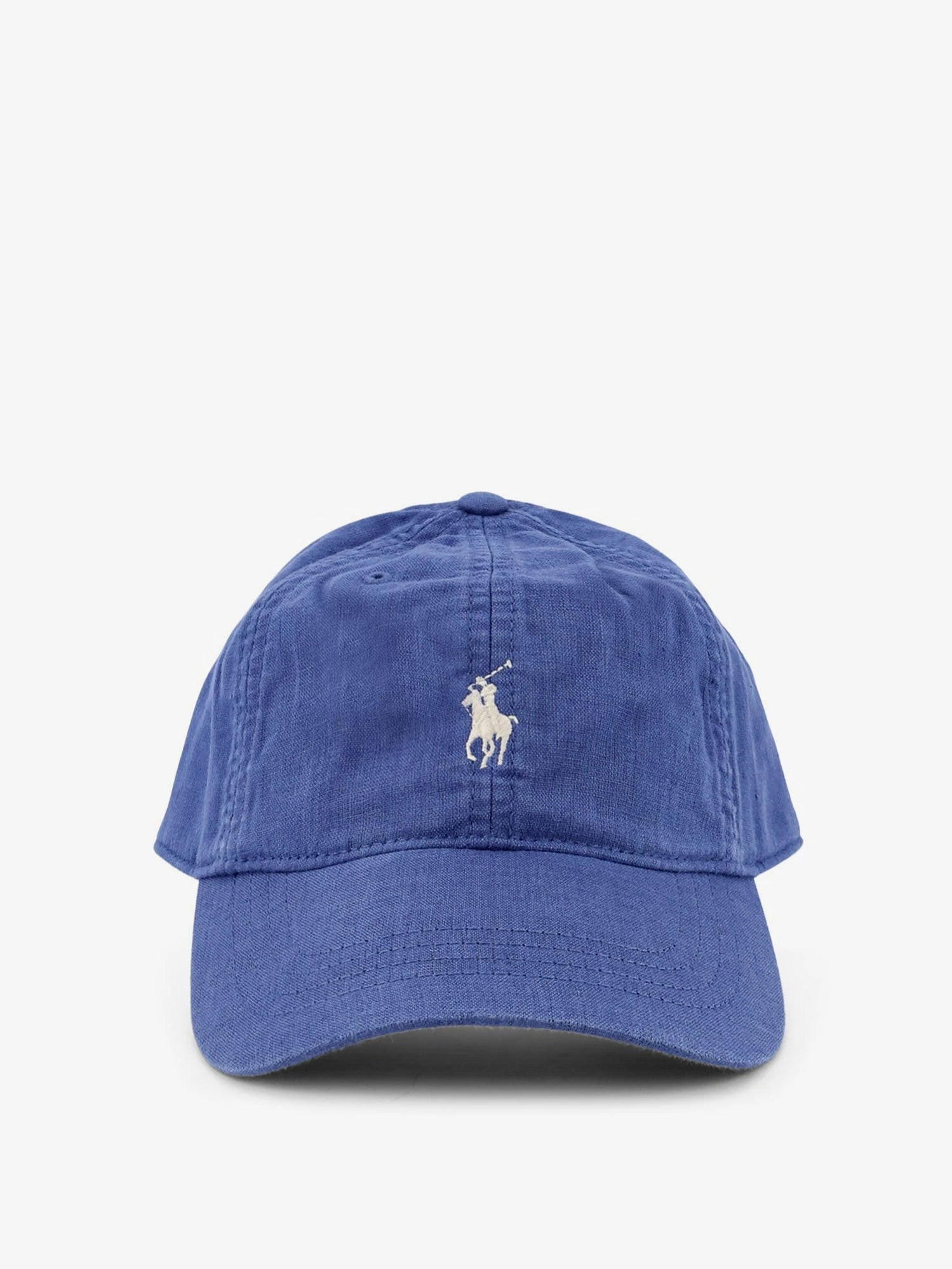 Linen hat with embroidered logo on the front.webp