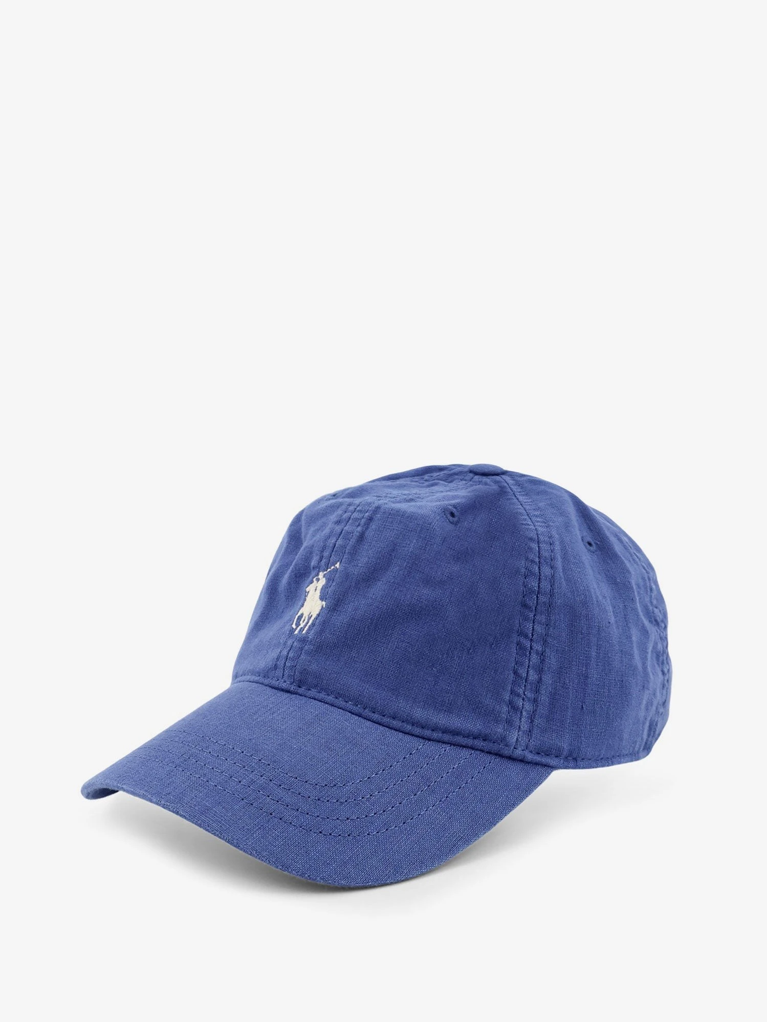 Linen hat with embroidered logo on the front.webp