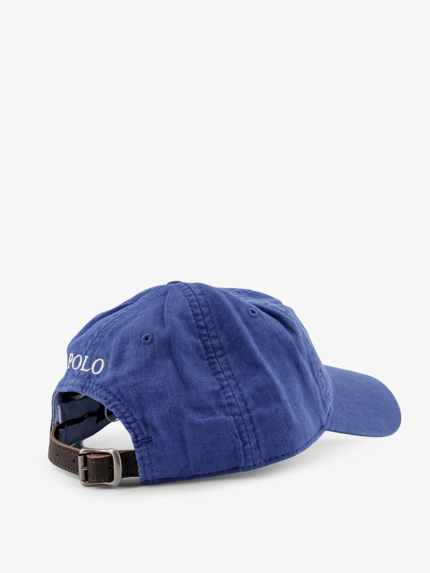 Linen hat with embroidered logo on the front.webp