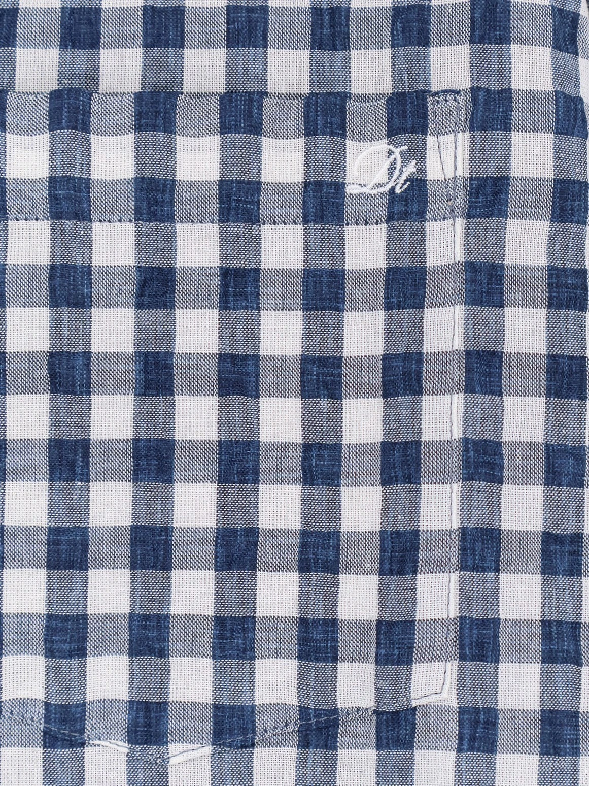 Cotton blend shirt with check pattern.webp
