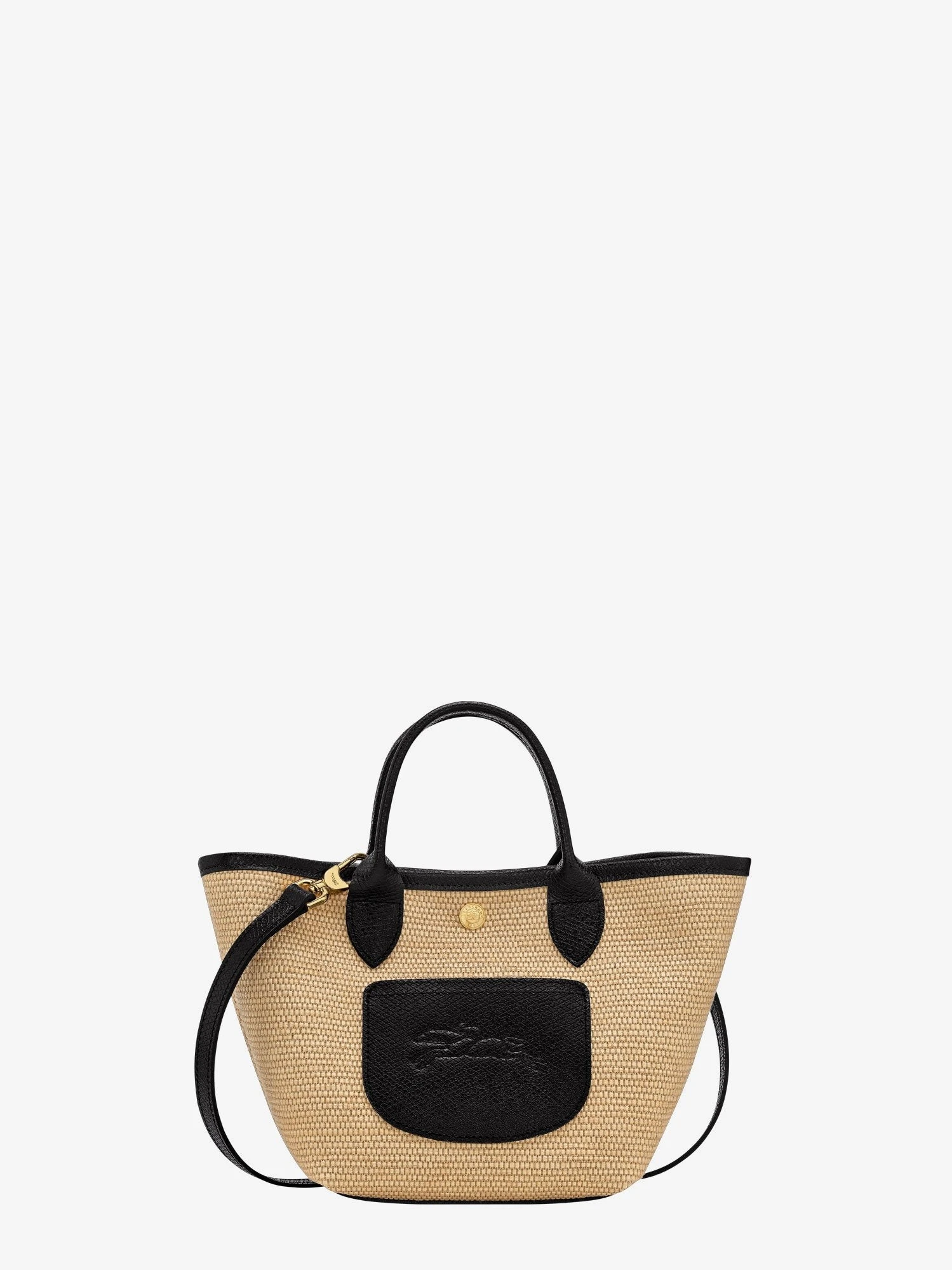 Le Panet Pliage XS raffia and leather crossbody bag.webp