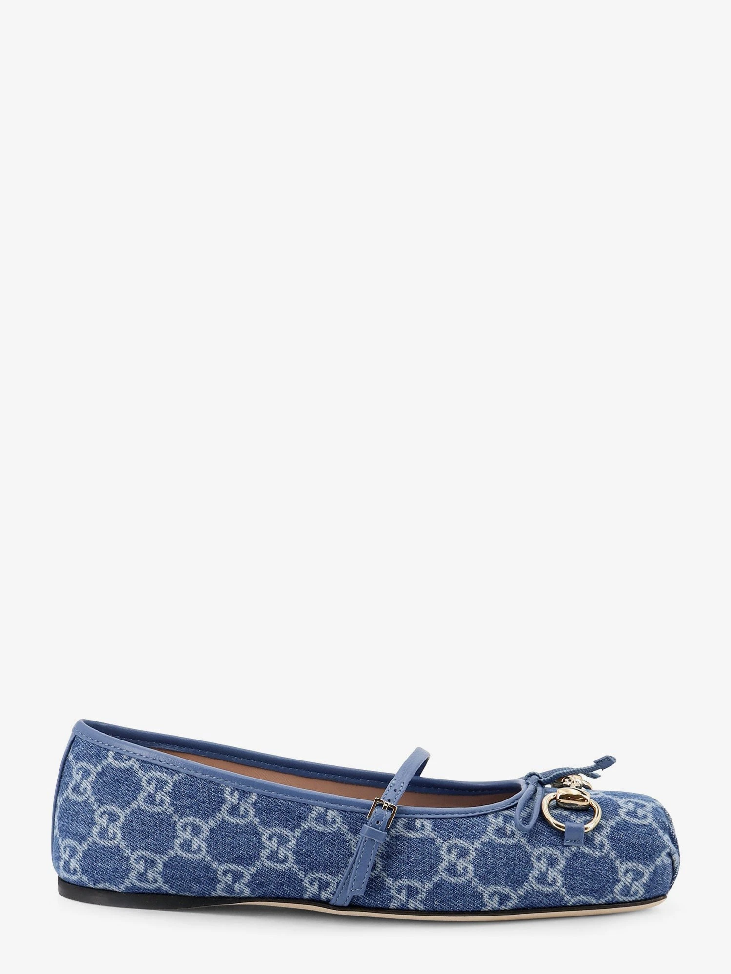GG fabric ballet flat with metal Horsebit.webp