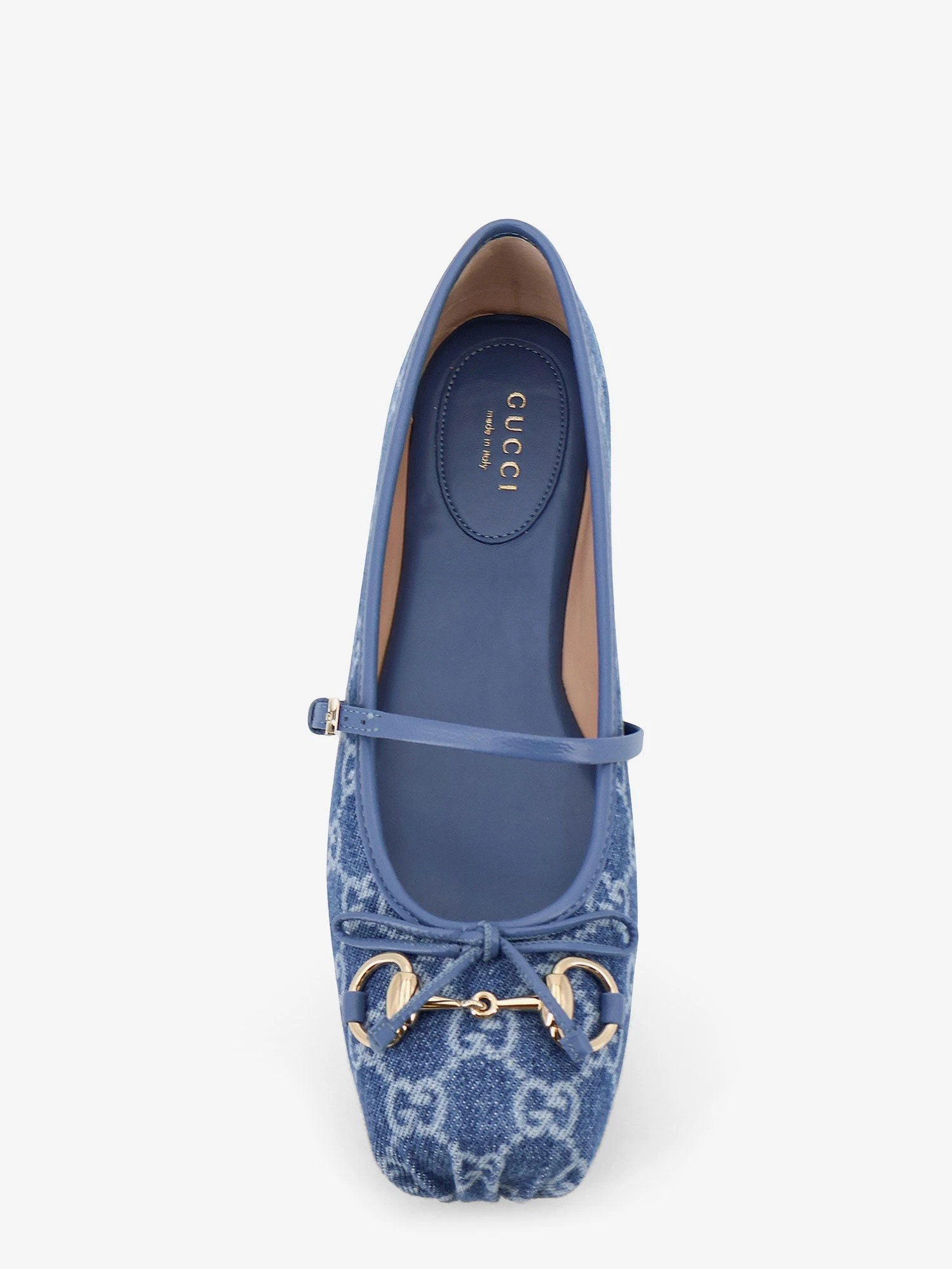 GG fabric ballet flat with metal Horsebit.webp