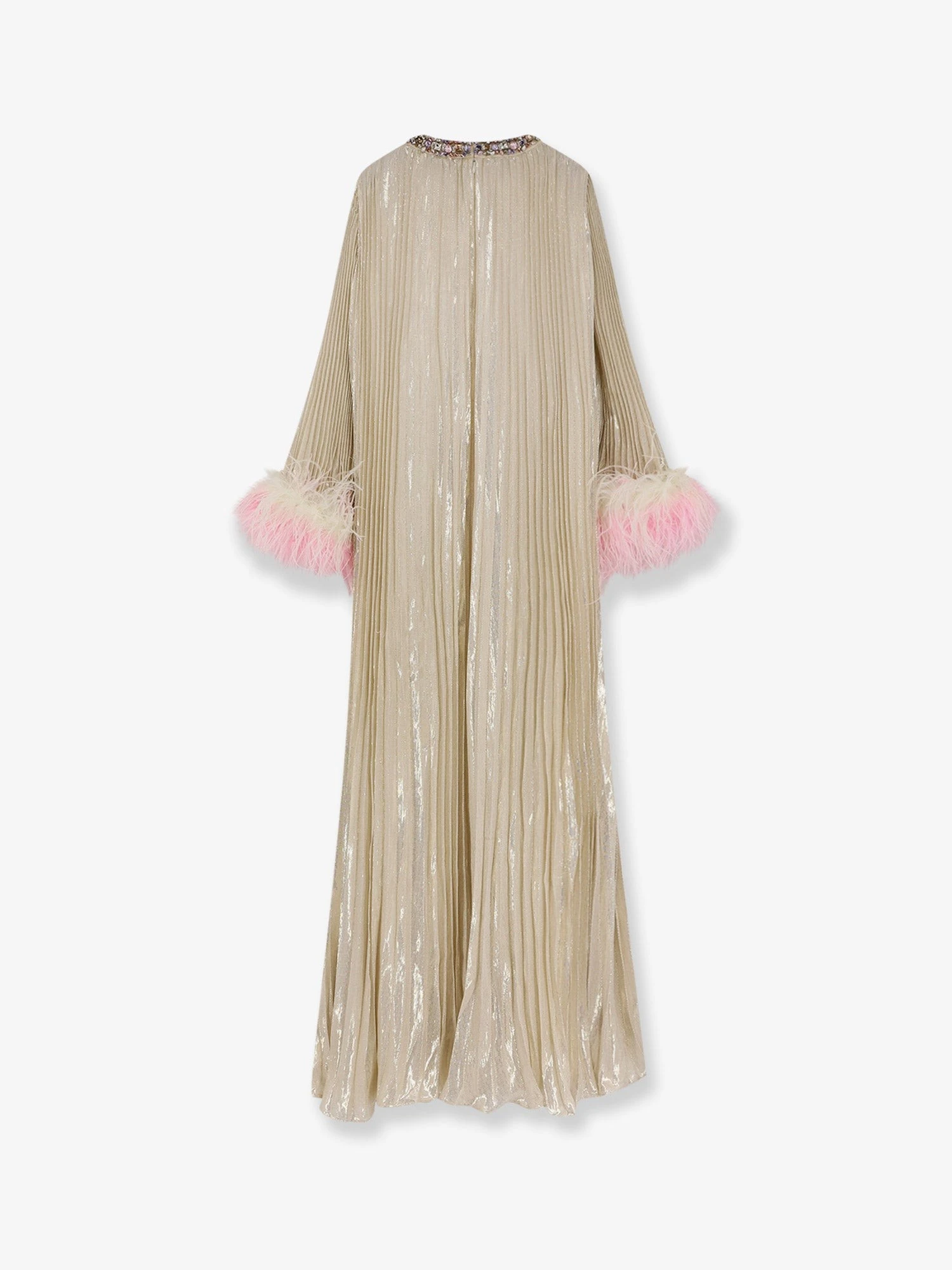 Silk and metallic fibre long dress.webp