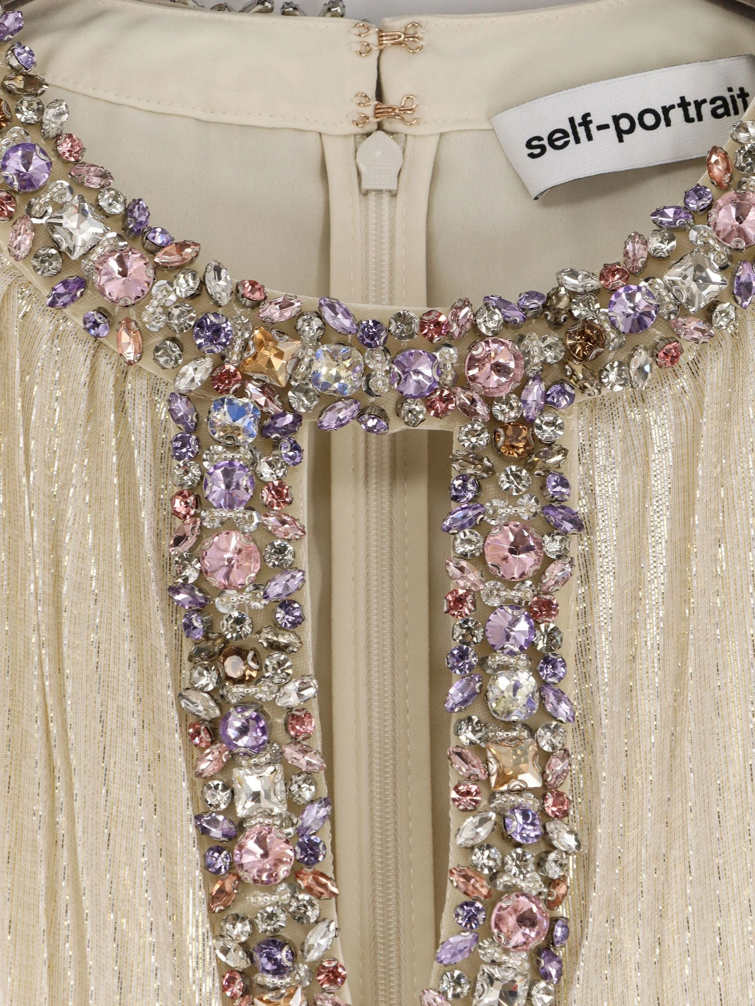 Silk and metallic fibre long dress.webp