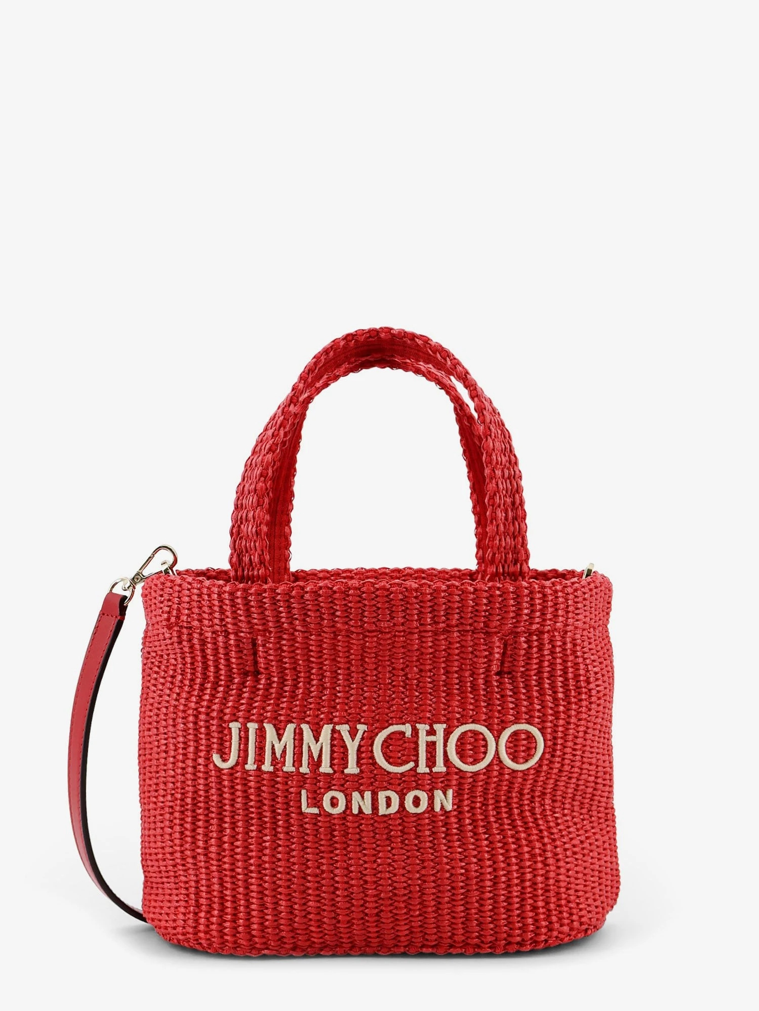 Raffia crossbody bag with embroidered logo on the front.webp