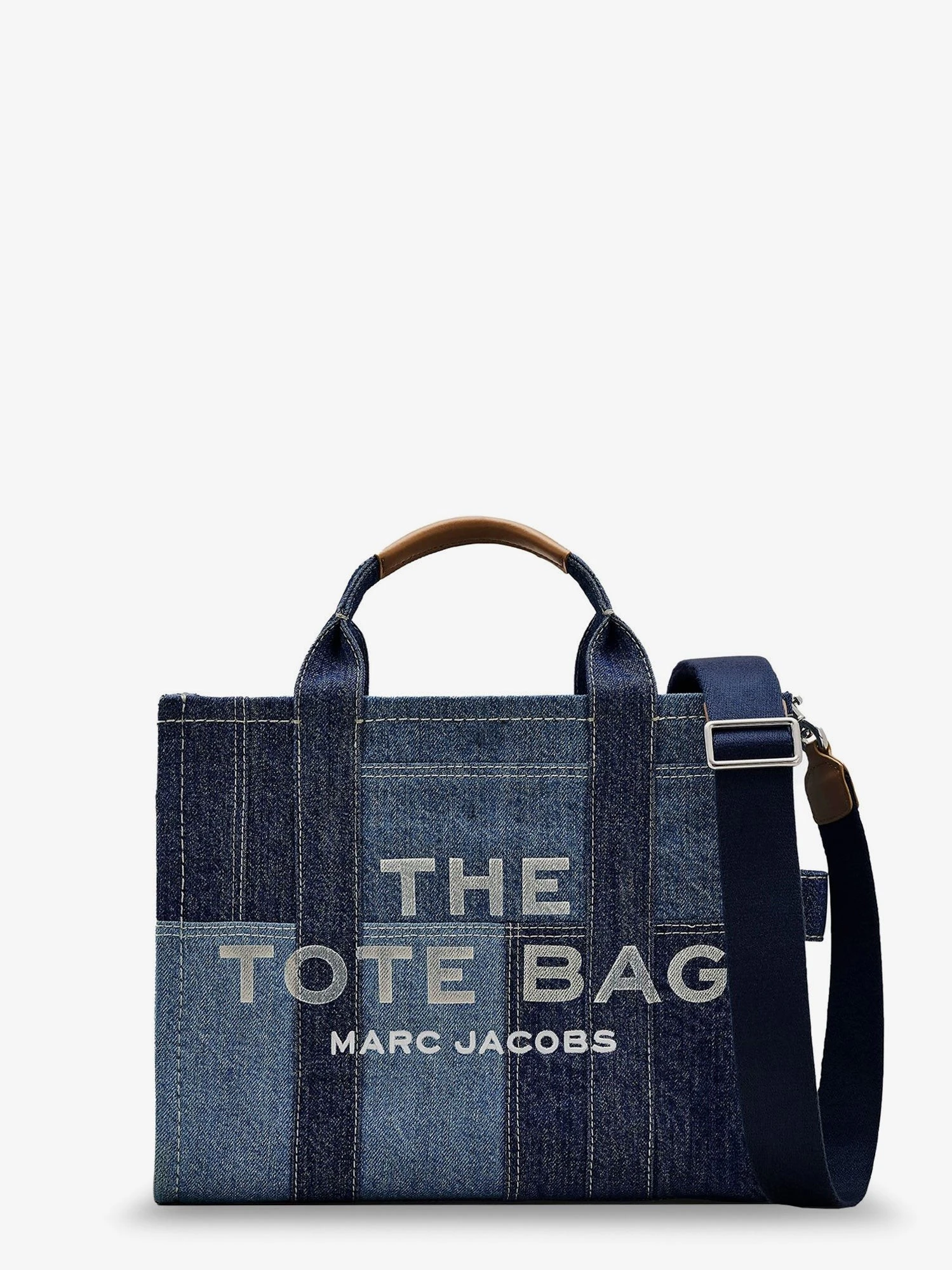 The denim Medium handbag with front logo print.webp