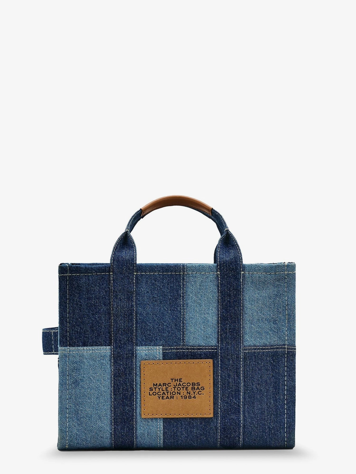 The denim Medium handbag with front logo print.webp