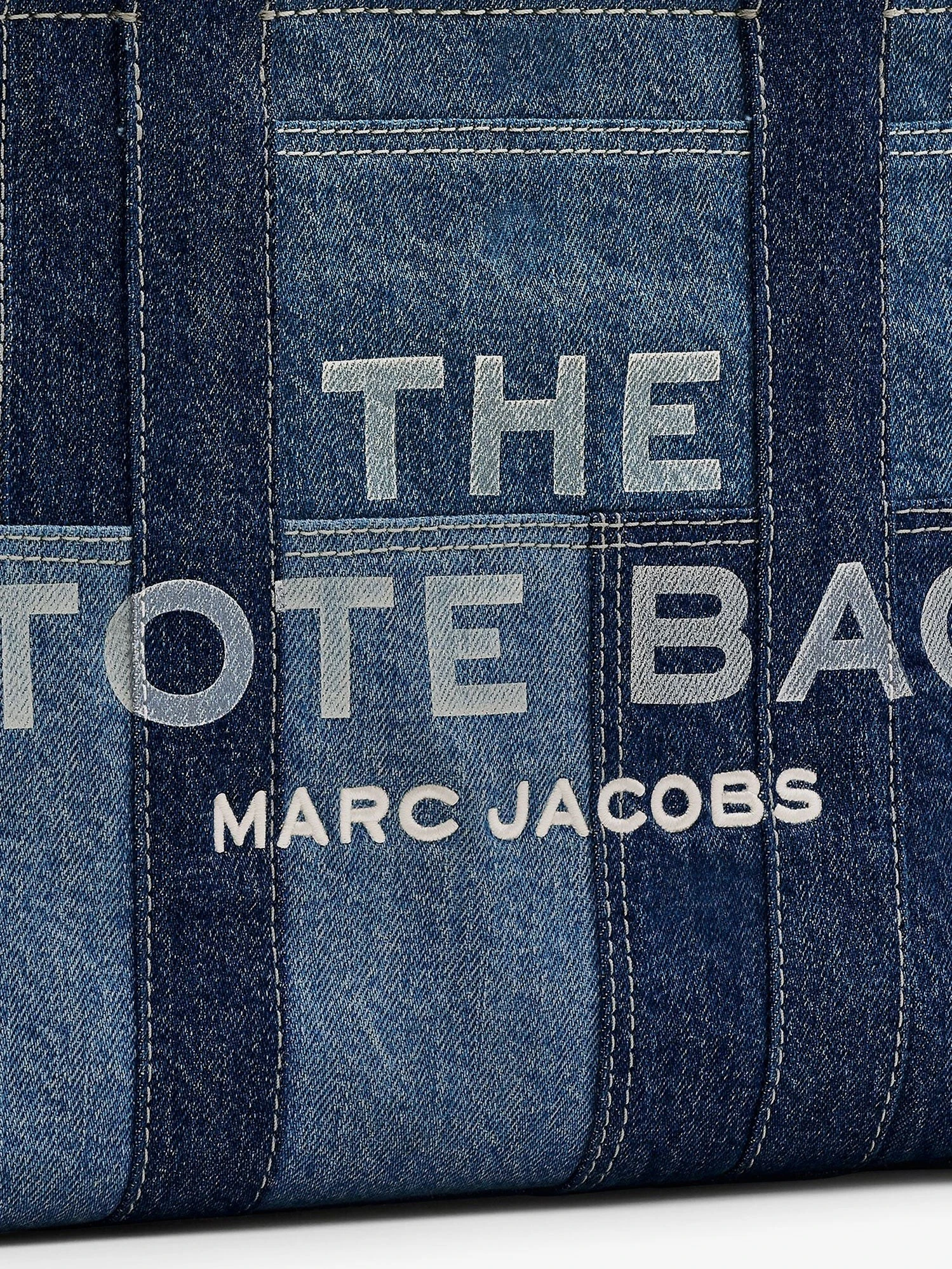 The denim Medium handbag with front logo print.webp