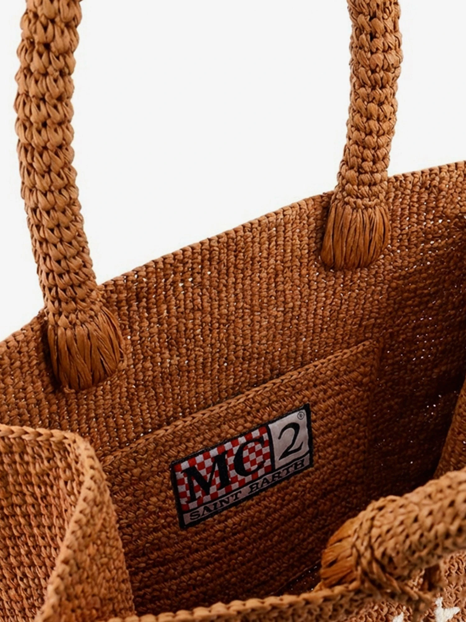 Colette raffia handbag with embroidered logo.webp