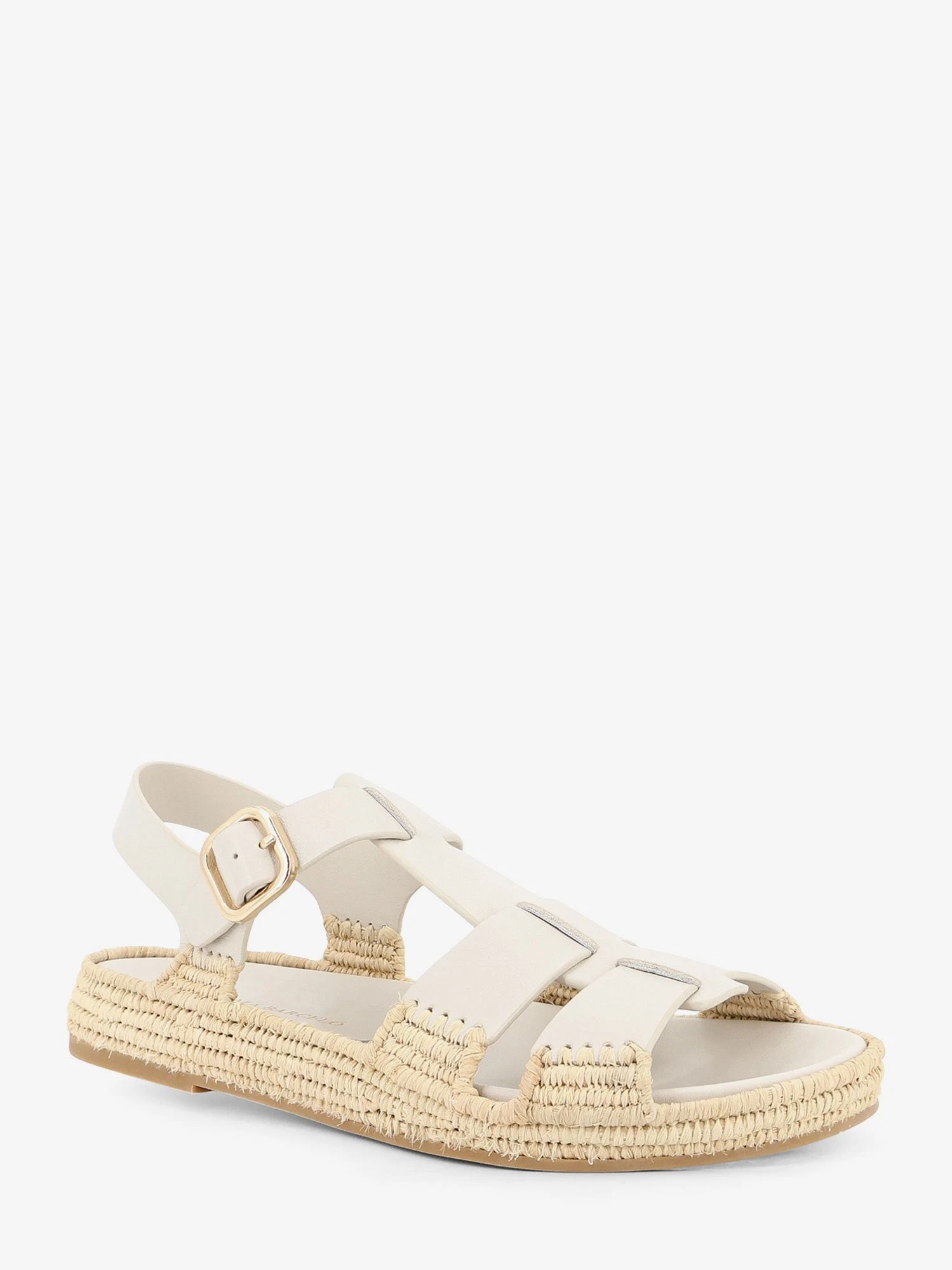 Yuka leather sandals with woven raffia sole.webp