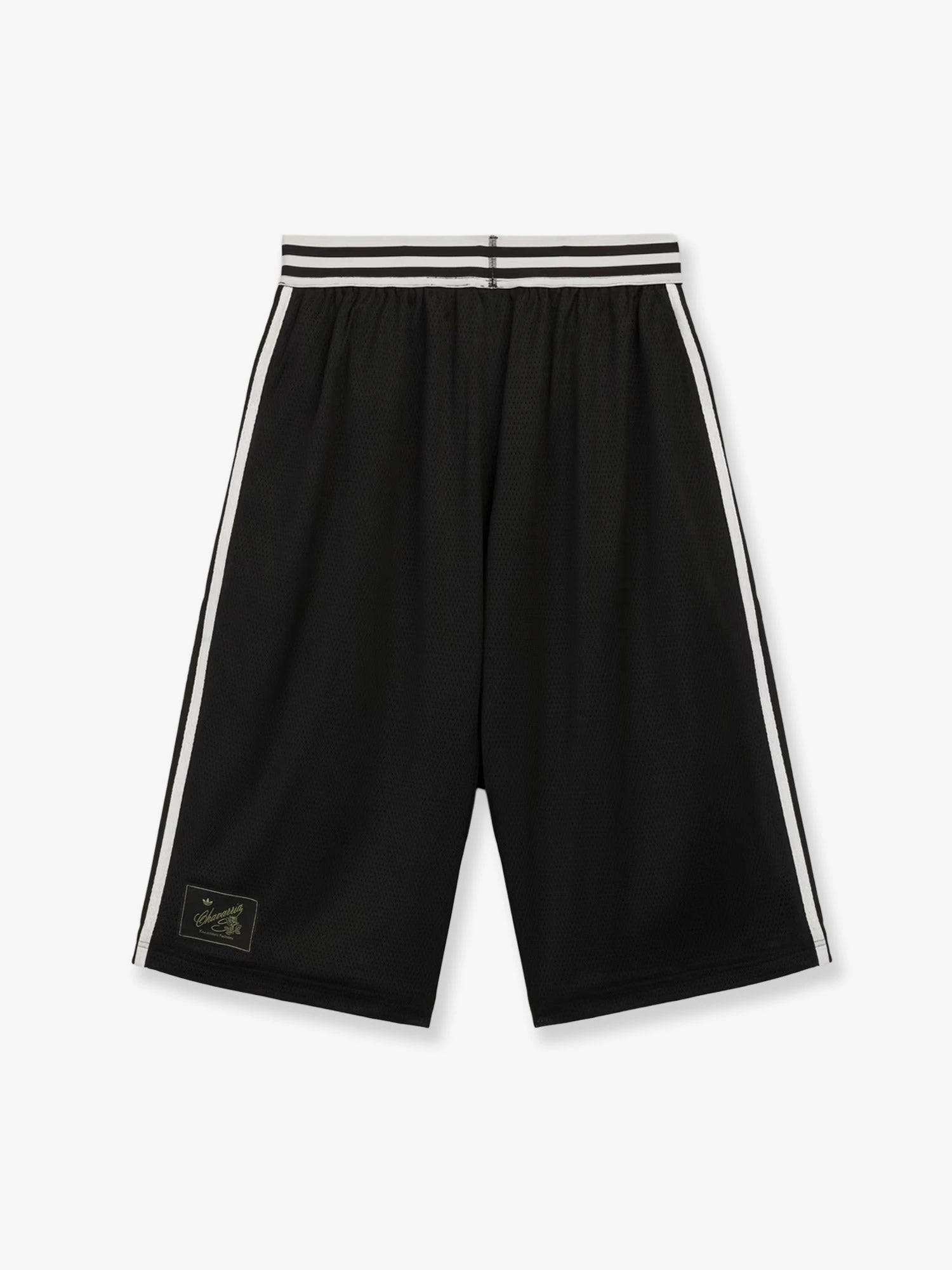 Recycled nylon Bermuda shorts with printed logo on the front.webp