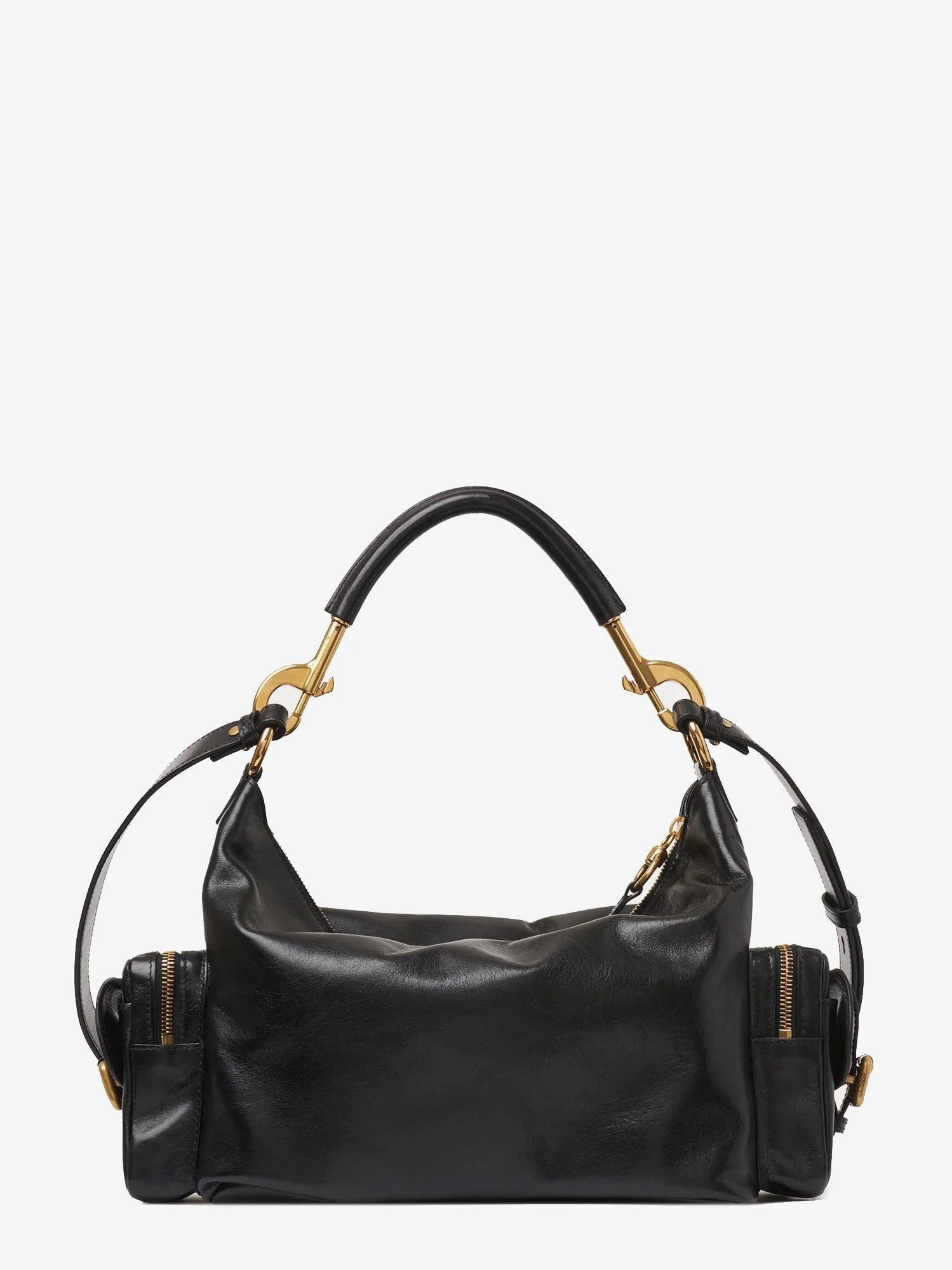 Carry shiny buffalo leather shoulder bag.webp