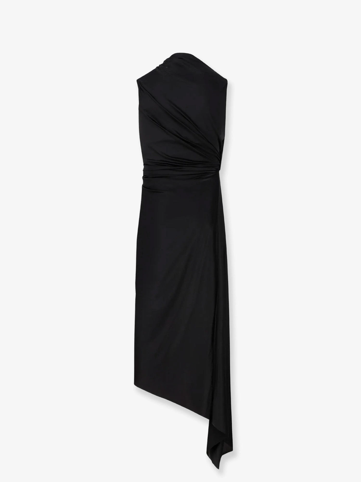 Stretch fabric long asymmetrical dress.webp