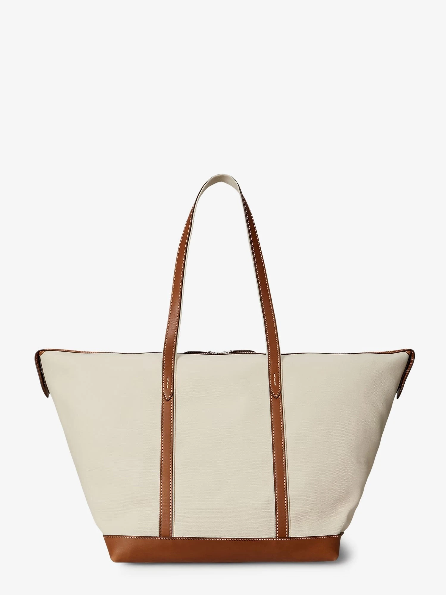 Canvas travel bag with leather profiles.webp