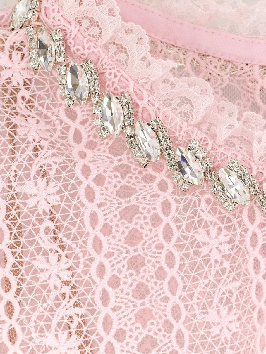 Lace long dress with belt.webp